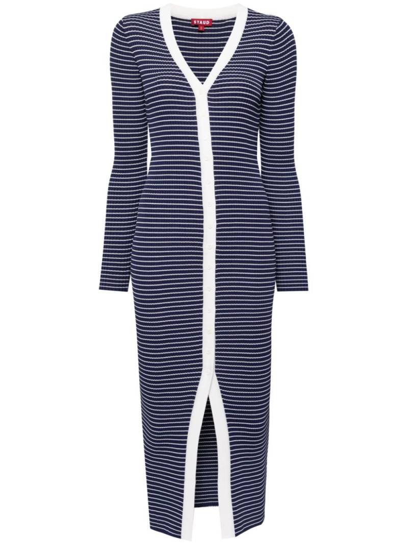 STAUD Shoko striped ribbed dress - Blue von STAUD