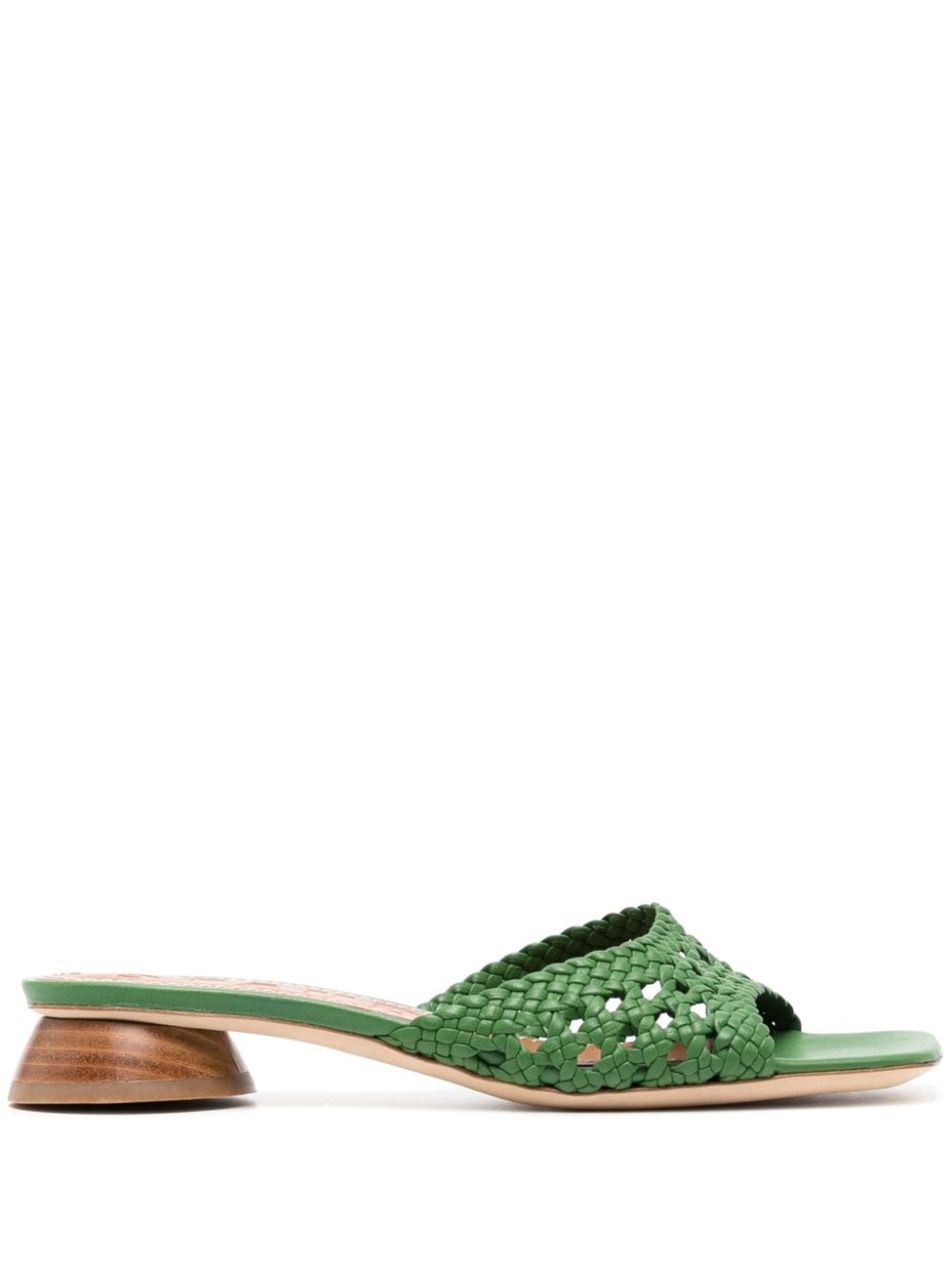 STAUD Simone 35mm crochet leather sandals - Green von STAUD