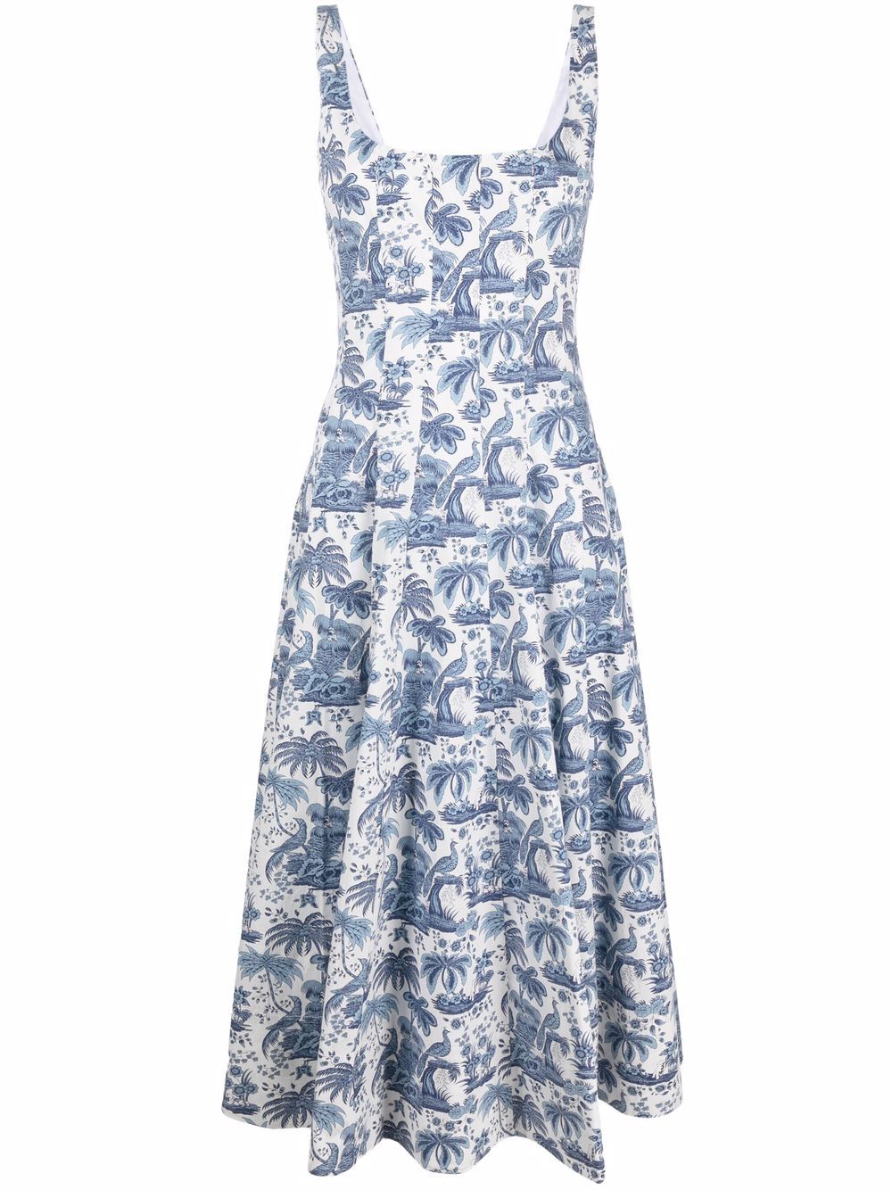 STAUD botanical-print square-neck dress - White von STAUD