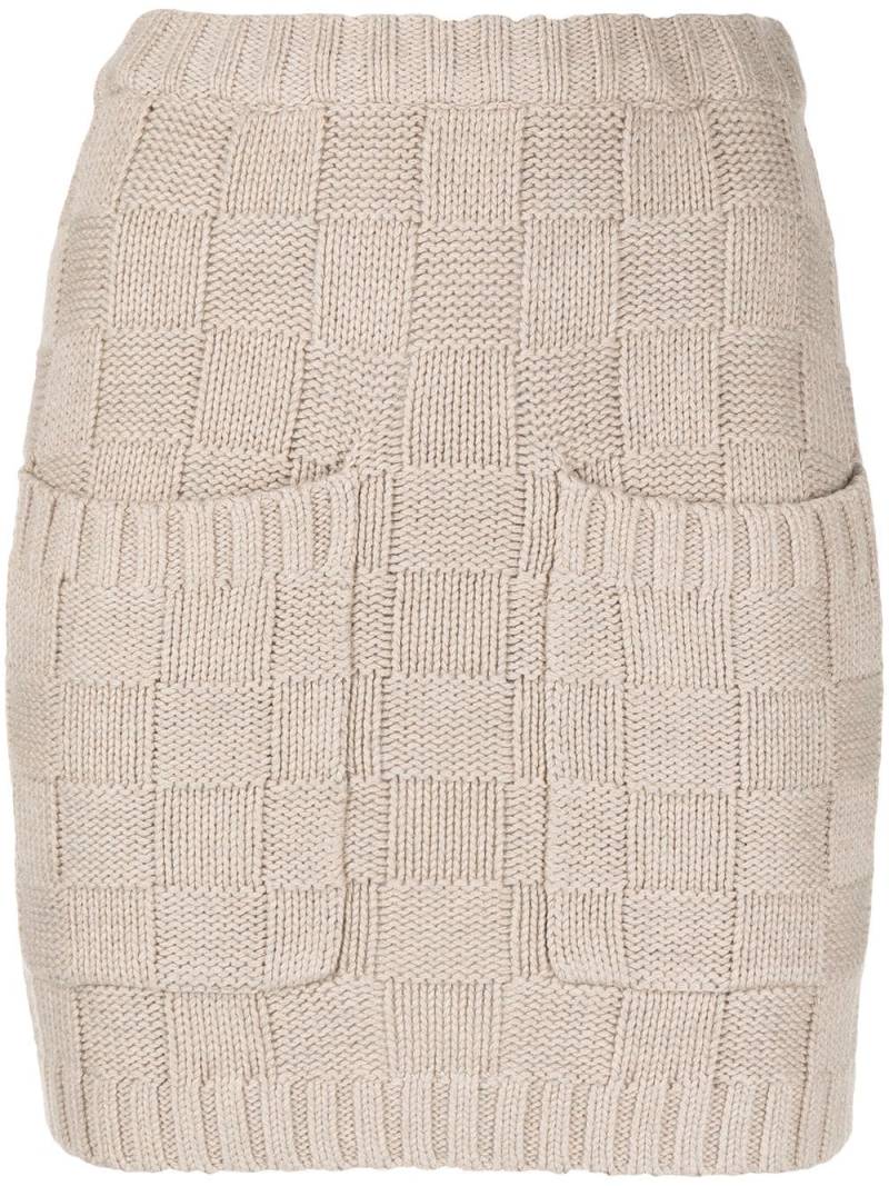 STAUD check-pattern knitted skirt - Brown von STAUD