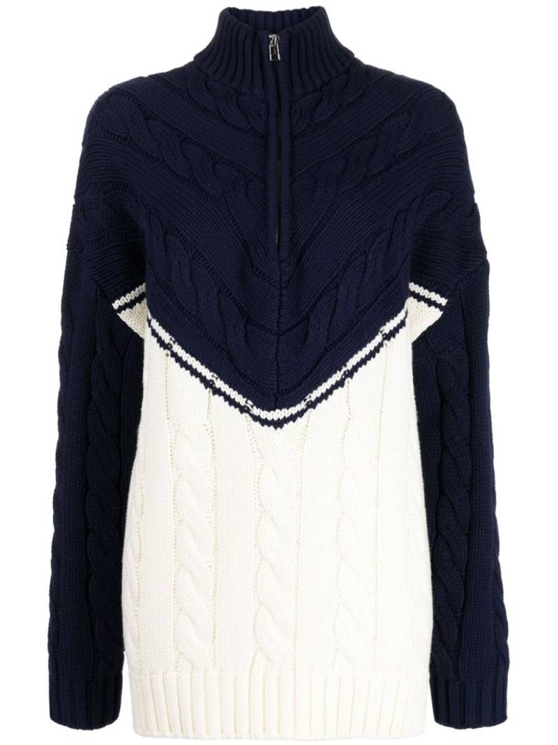 STAUD half-zip cable-knit jumper - Blue von STAUD