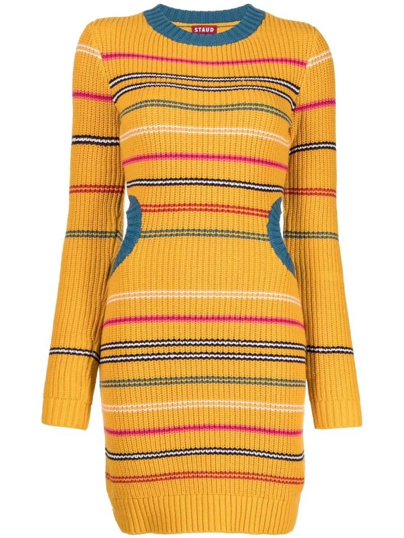 STAUD knitted striped mini dress - Yellow von STAUD