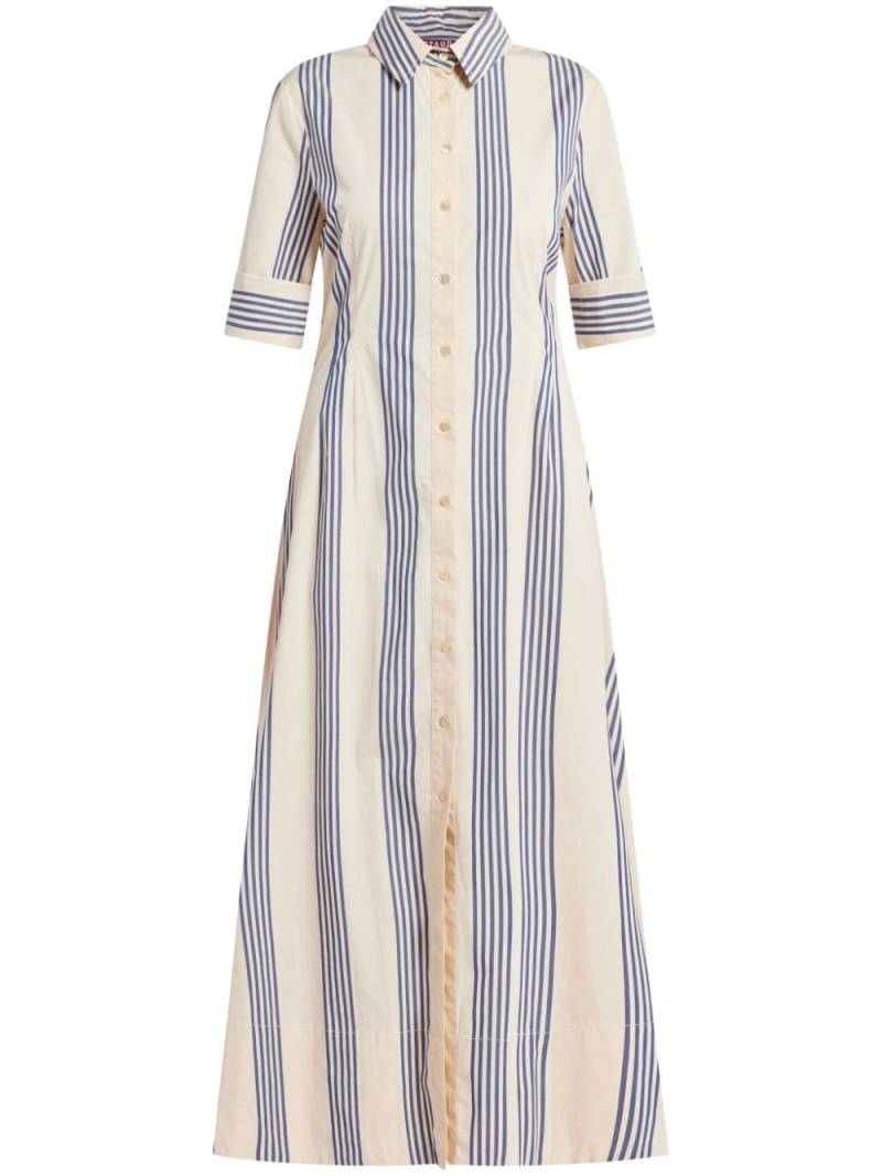 STAUD striped poplin shirt dress - Neutrals von STAUD