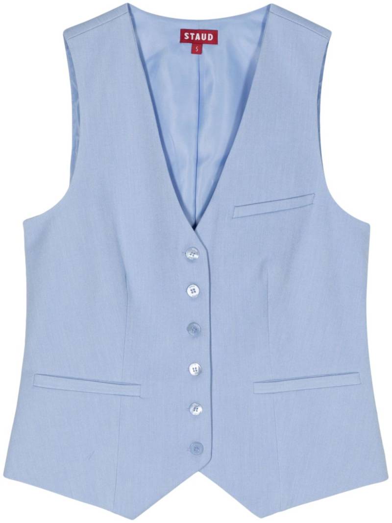 STAUD welt-pockets waistcoat - Blue von STAUD