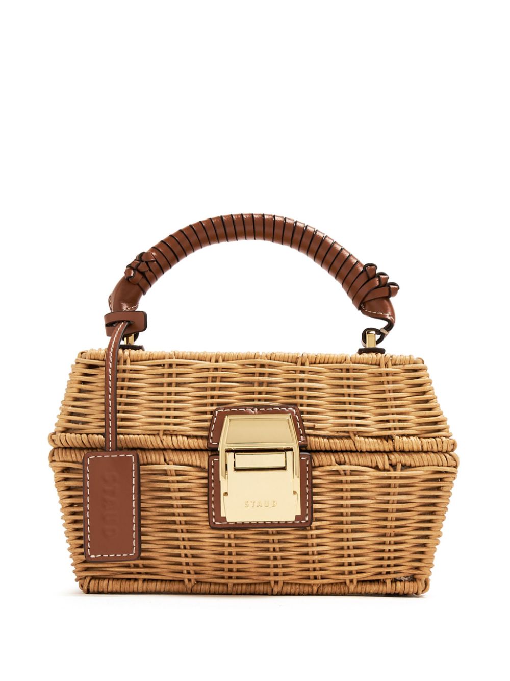 STAUD woven-wicker basket bag - Neutrals von STAUD