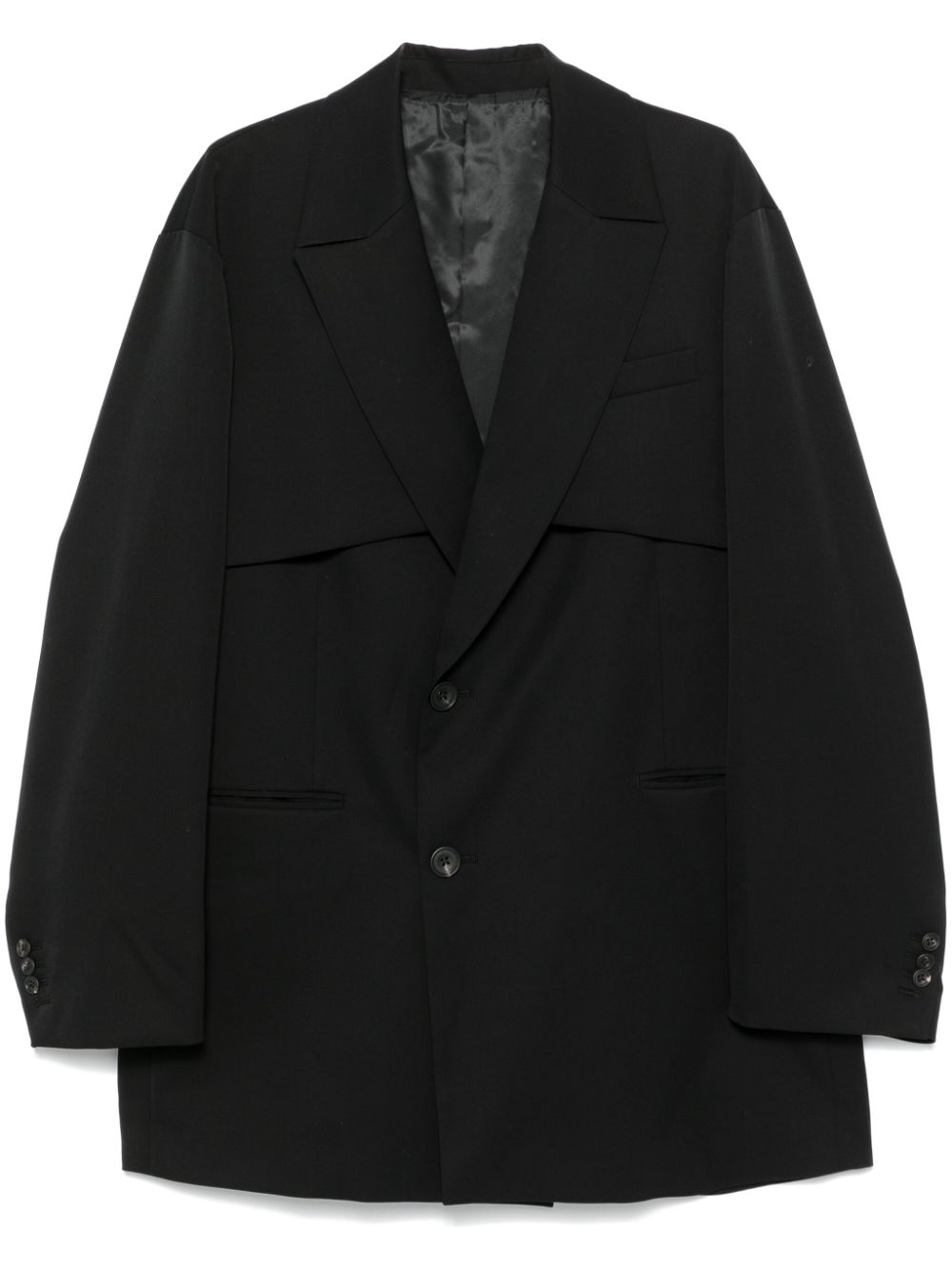 STEIN layered-design short coat - Black