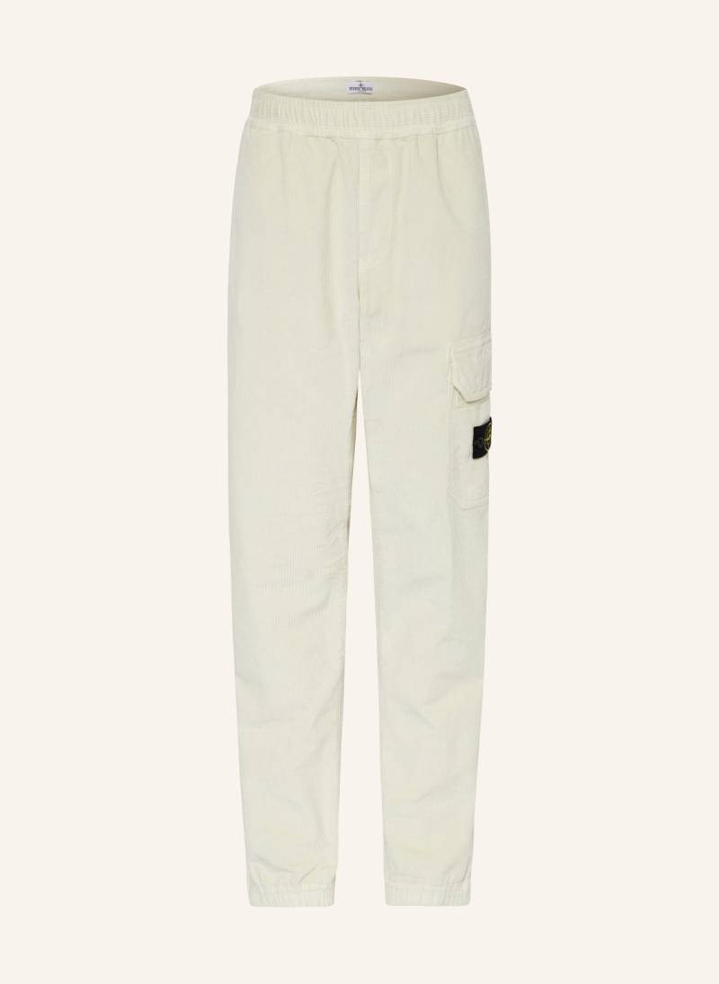 Stone Island Junior Cargohose Regular Tapered Fit Aus Cord weiss von STONE ISLAND JUNIOR