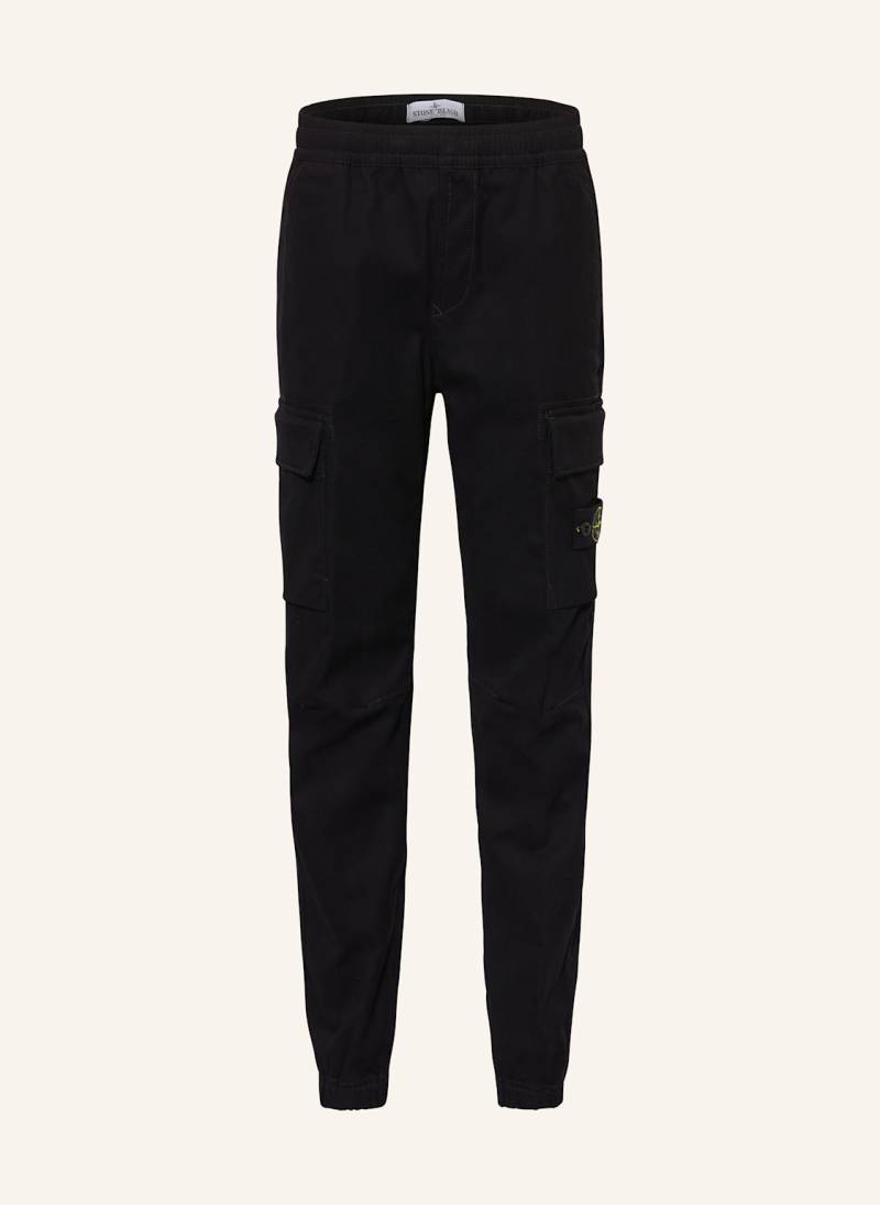 Stone Island Junior Cargohose Regular Tapered Fit schwarz von STONE ISLAND JUNIOR