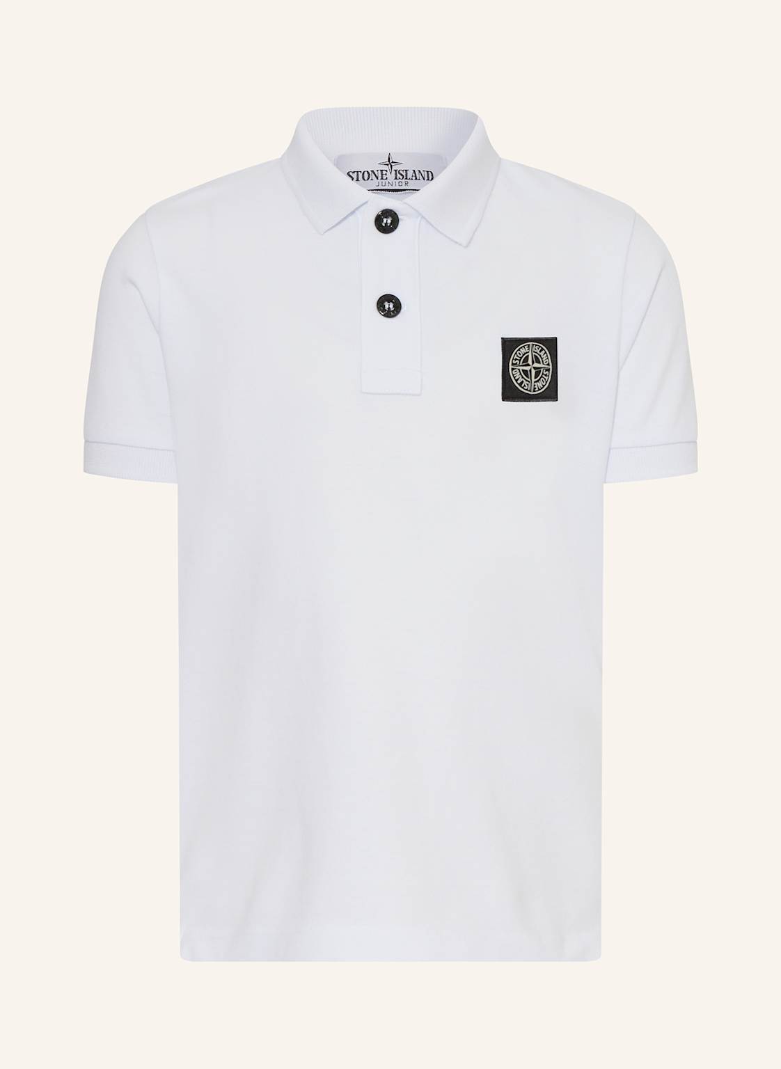 Stone Island Junior Piqué-Poloshirt weiss von STONE ISLAND JUNIOR