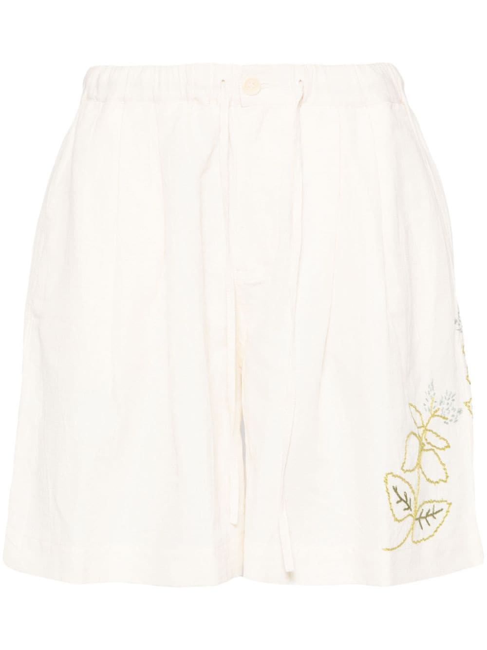 STORY mfg. Bridge floral-embroidered shorts - White von STORY mfg.