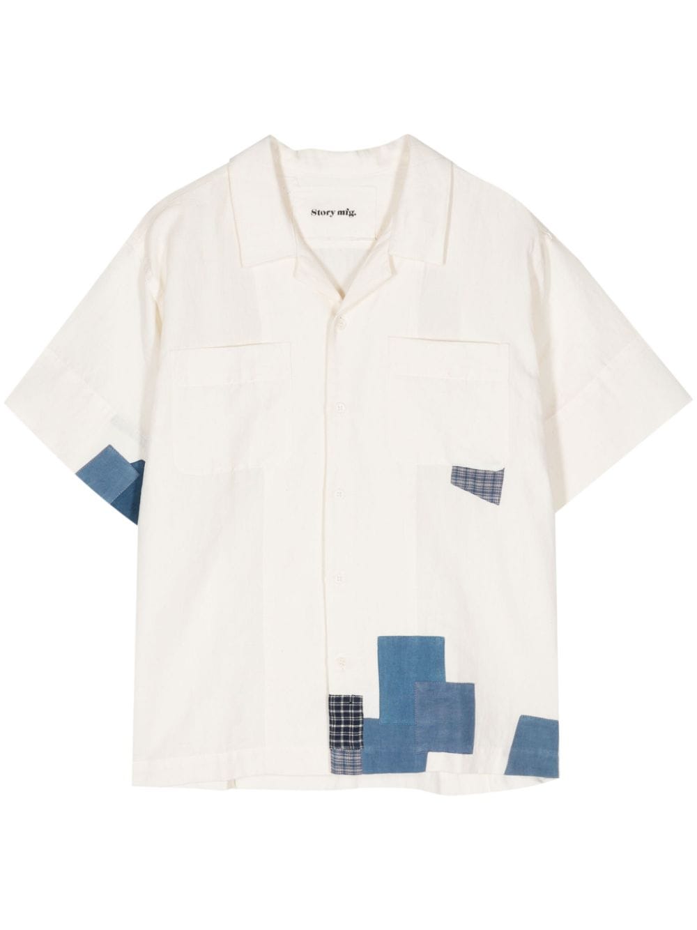 STORY mfg. PA appliqué-detail shirt - Neutrals von STORY mfg.