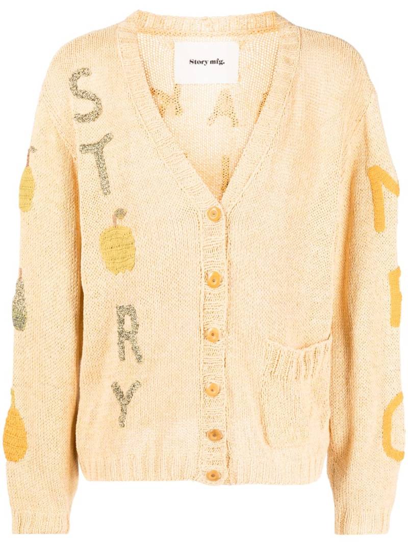 STORY mfg. Twinsun appliqué-detailing cardigan - Yellow von STORY mfg.