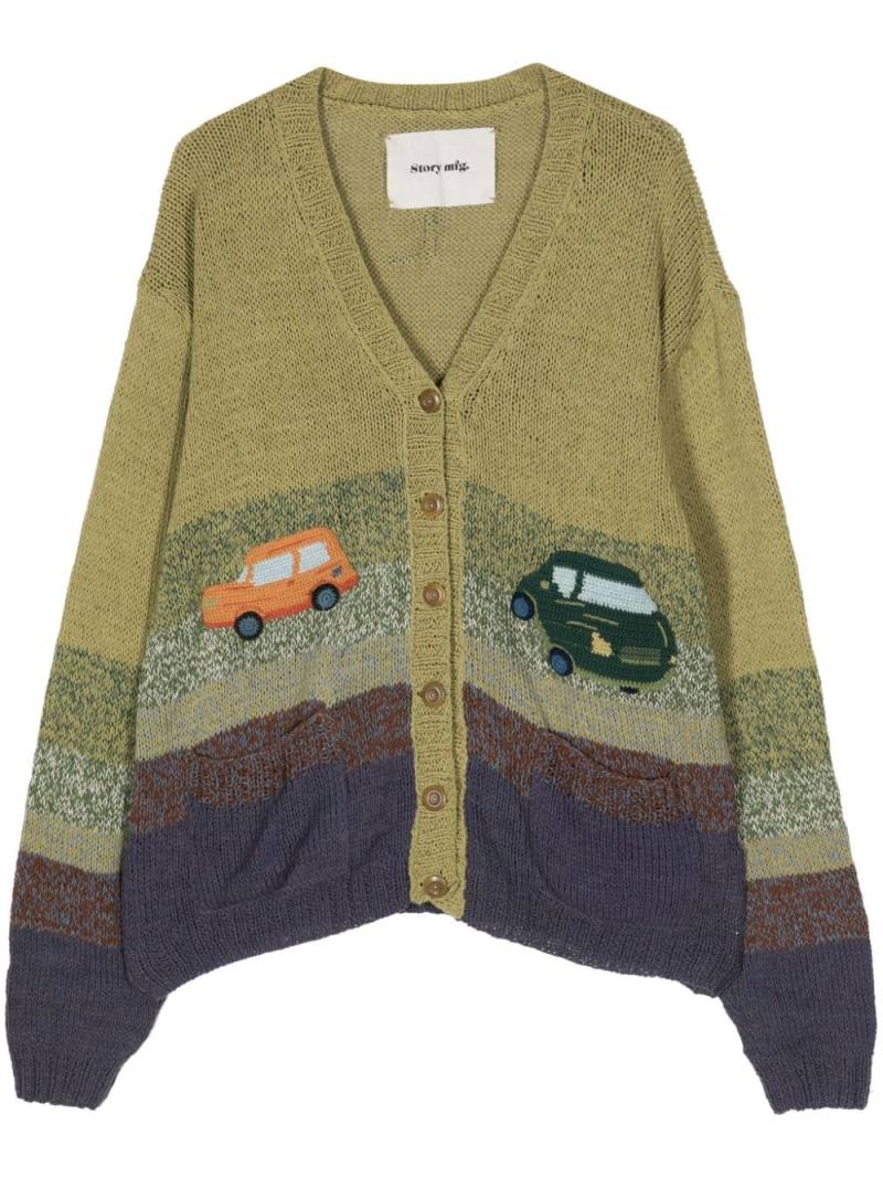 STORY mfg. Twinsun organic cotton cardigan - Green von STORY mfg.