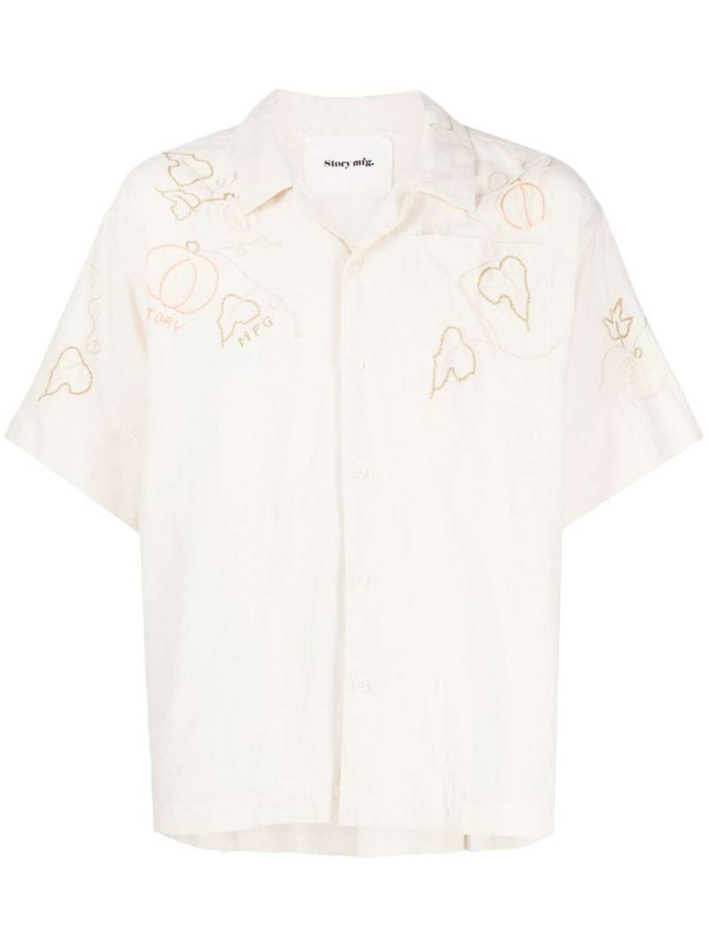 STORY mfg. graphic-print short-sleeved shirt - Yellow von STORY mfg.