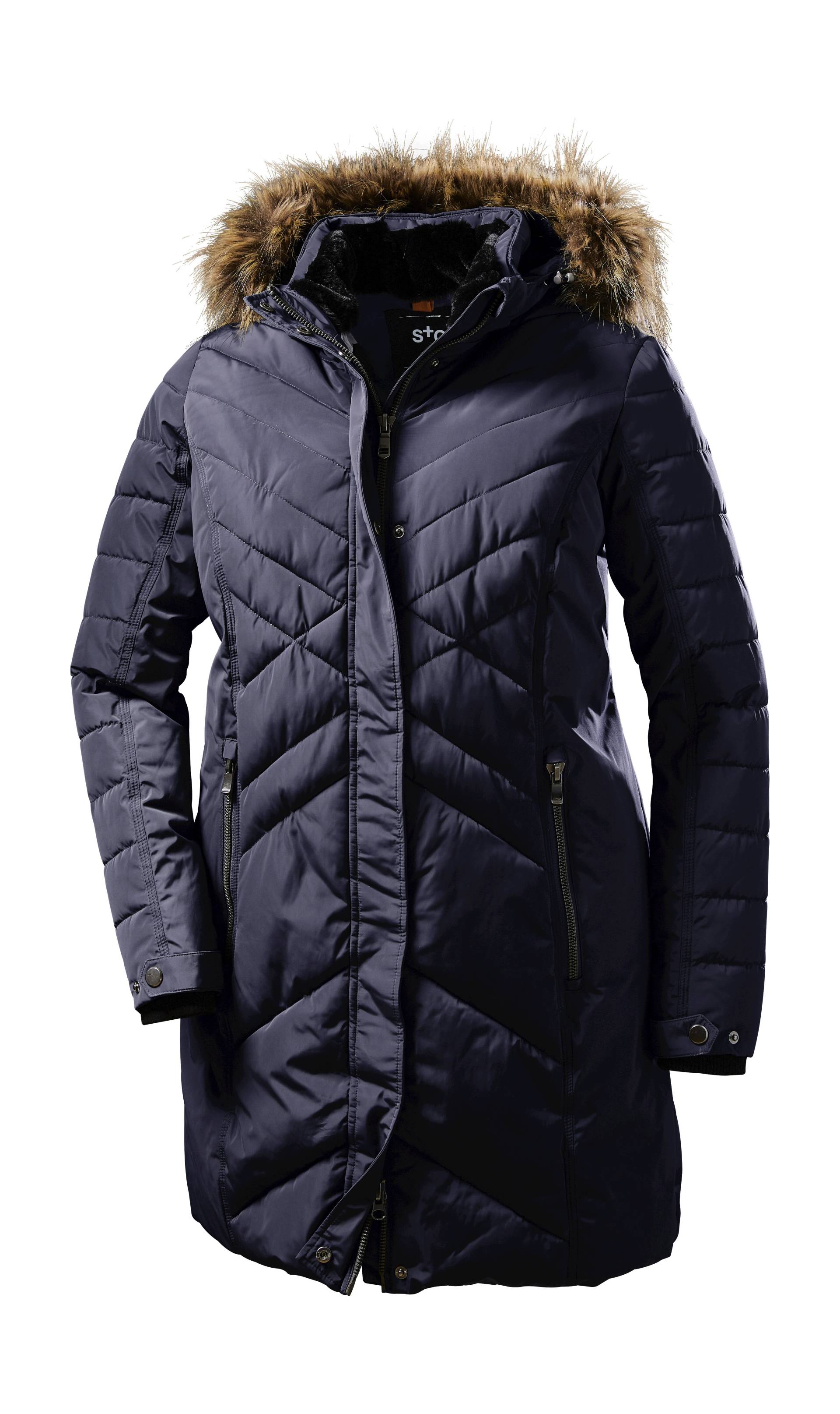 STOY Steppmantel »WMN Quilted PRK D«, STOY Parka: abnehmbare Kapuze, warm, atmungsaktiv, wasserabweisend von STOY