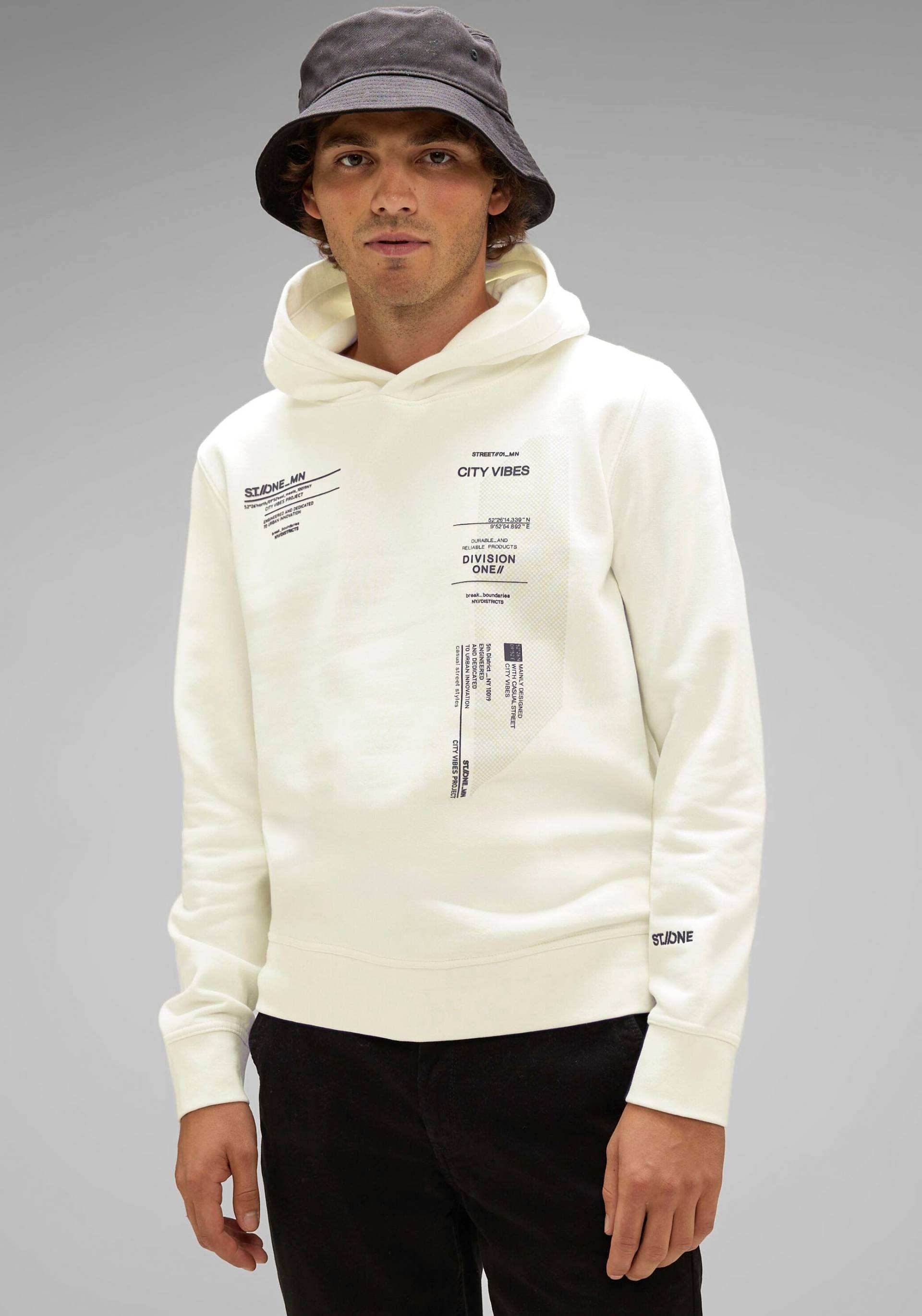 STREET ONE MEN Hoodie, mit kleiner Logostickerei von STREET ONE MEN