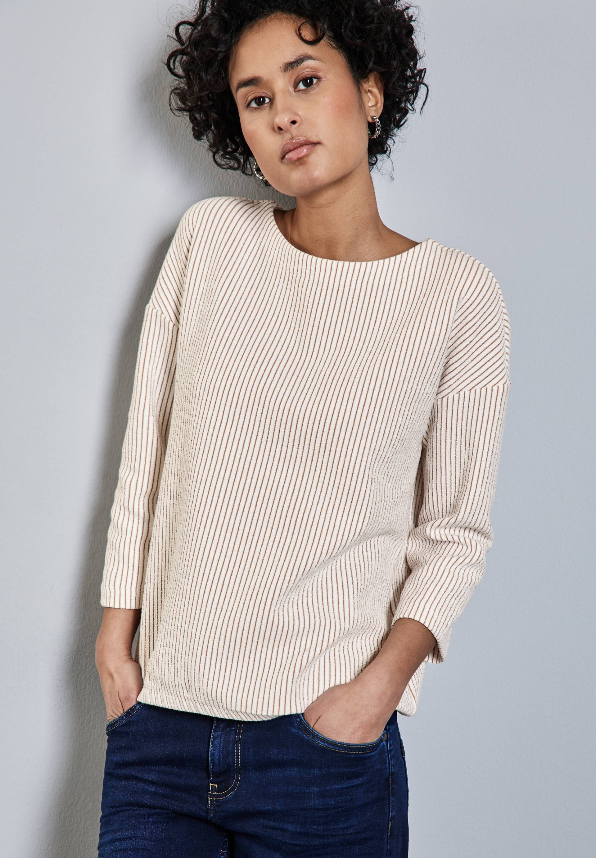 STREET ONE 3/4 Arm-Pullover, mit Streifenmuster STREET ONE 3/4 Arm-Pullover, mit Streifenmuster von STREET ONE