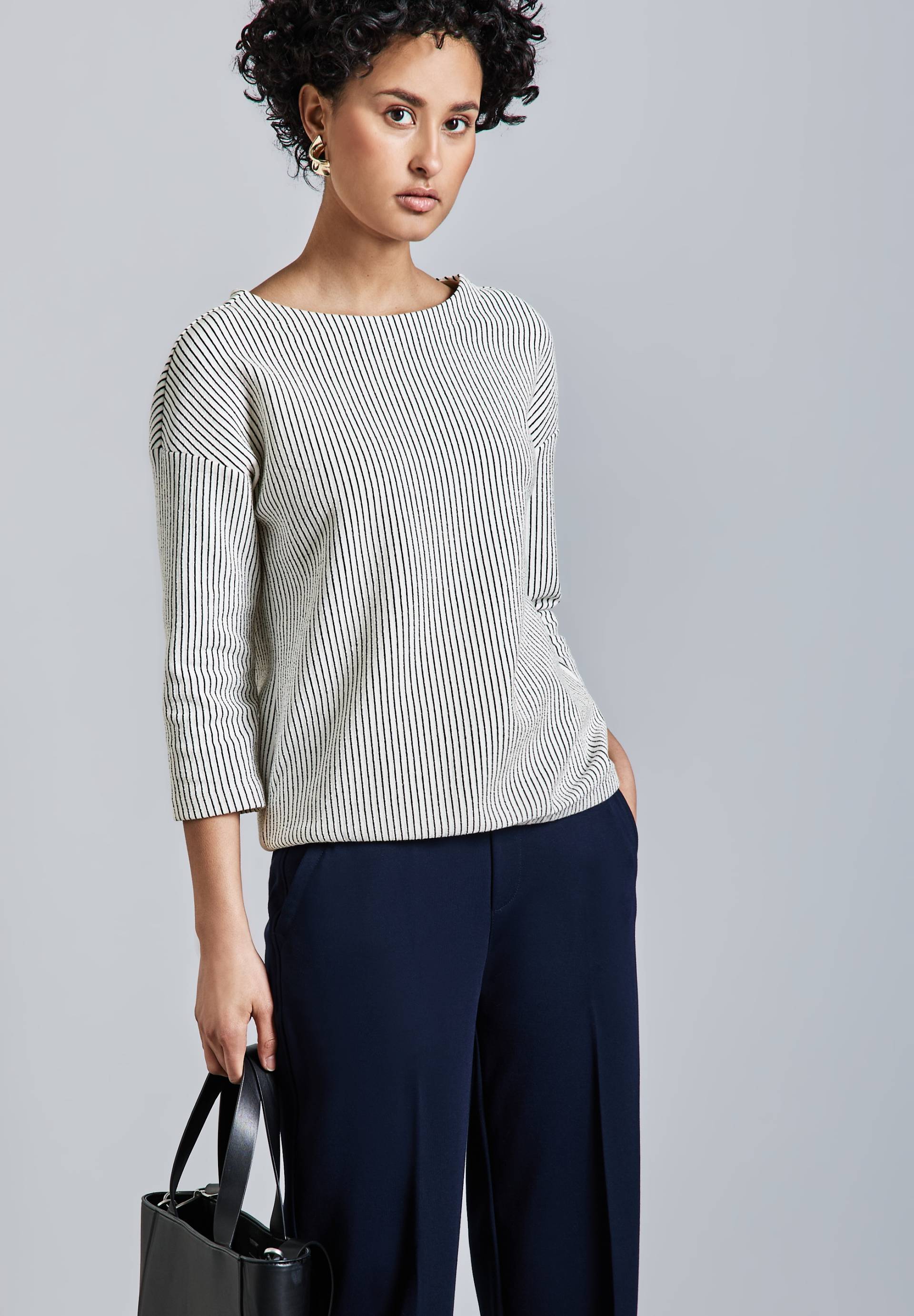 STREET ONE 3/4 Arm-Pullover, mit Streifenmuster STREET ONE 3/4 Arm-Pullover, mit Streifenmuster von STREET ONE