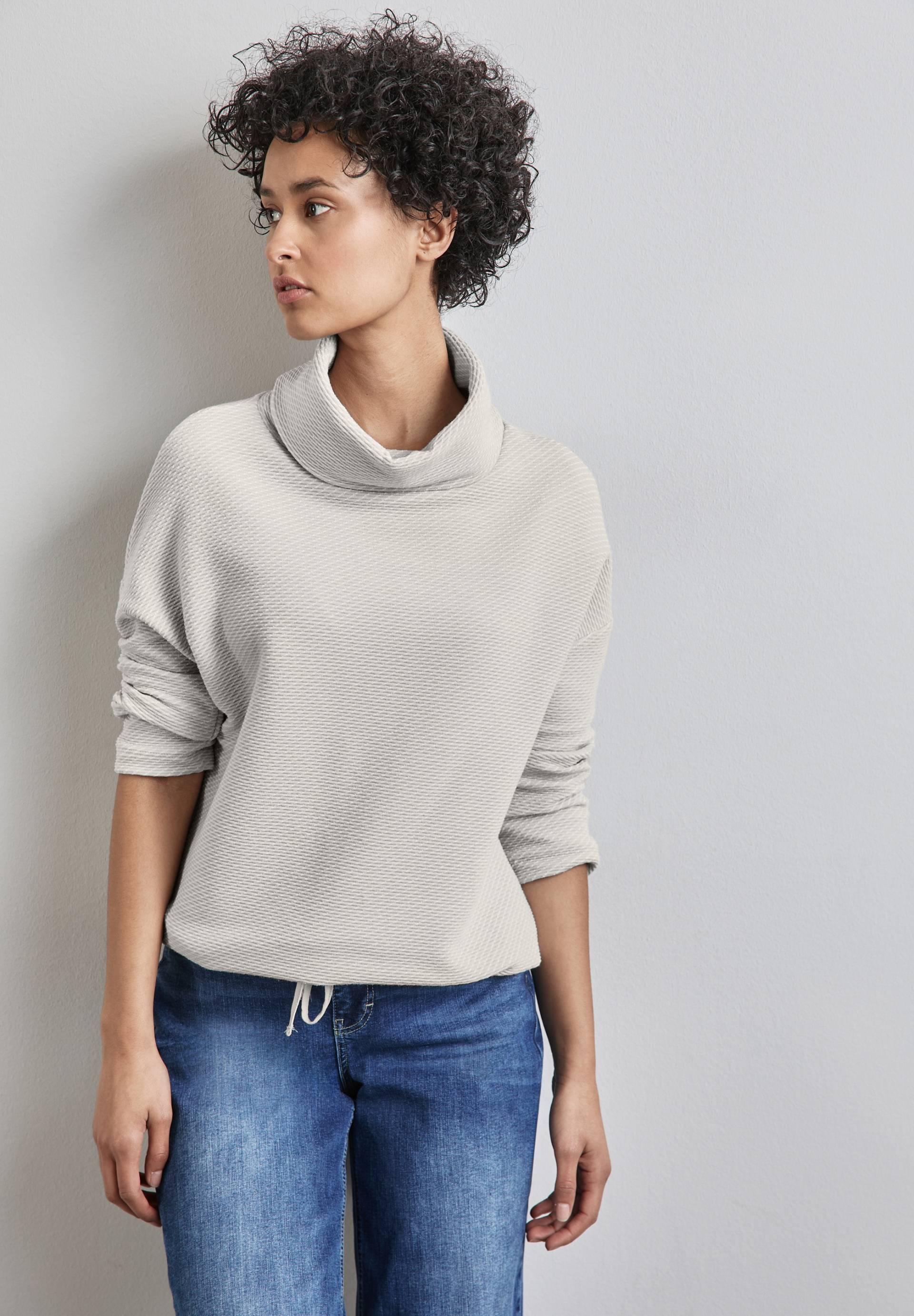 STREET ONE 3/4-Arm-Shirt, in Struktur-Optik und mit Schalkragen STREET ONE 3/4-Arm-Shirt, in Struktur-Optik und mit Schalkragen von STREET ONE