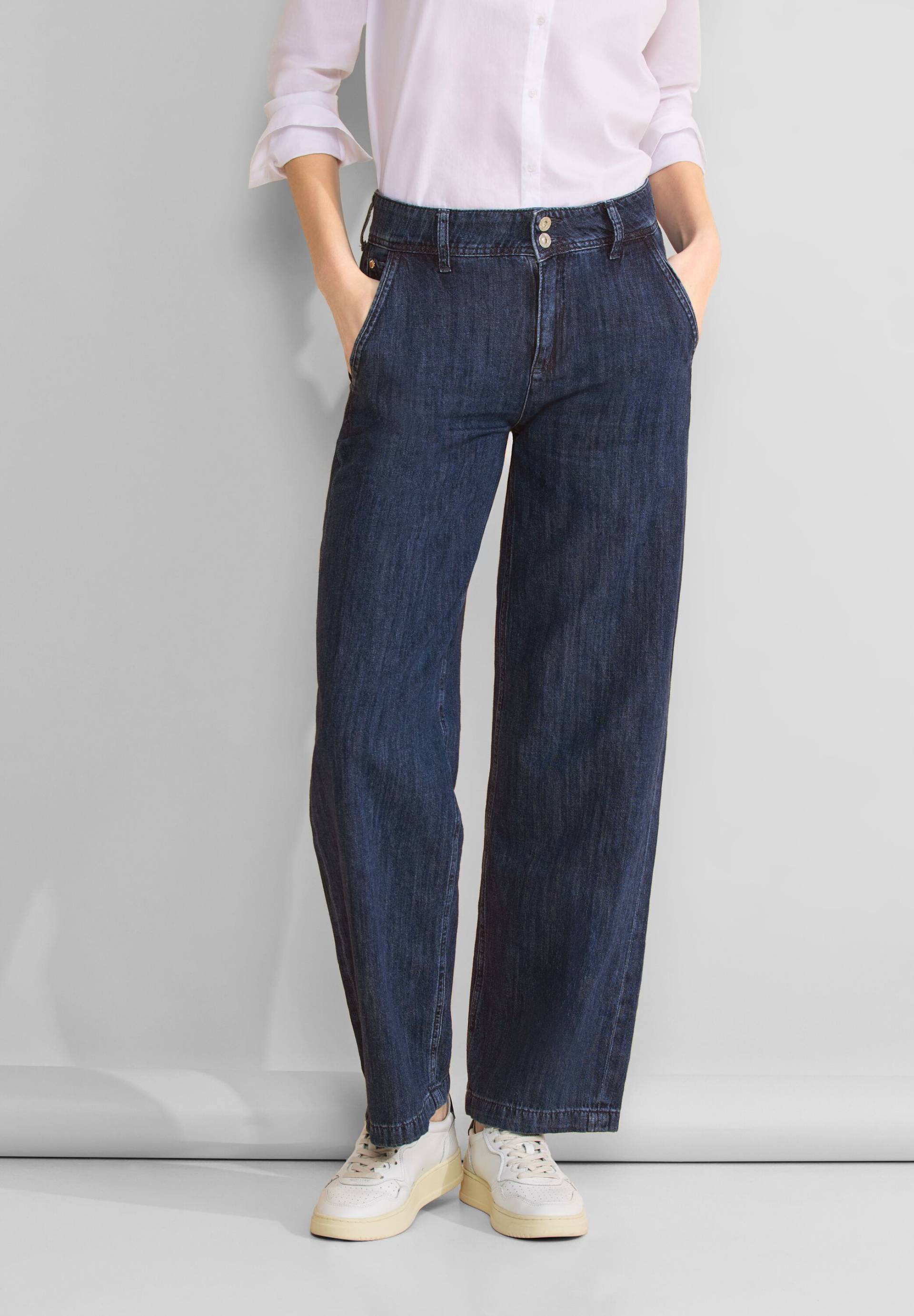 STREET ONE High-waist-Jeans, mit 2-Knopf-Verschluss von STREET ONE