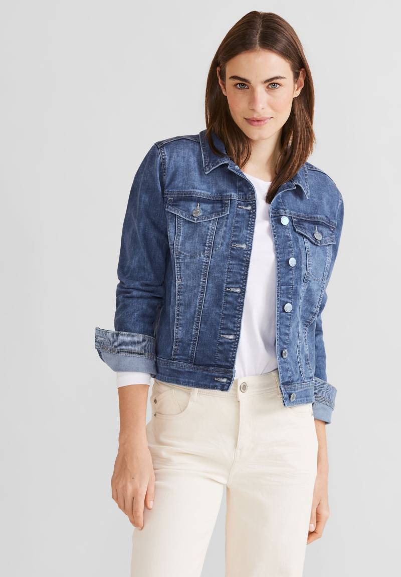 STREET ONE Jeansblazer, in mittelblauer Waschung von STREET ONE