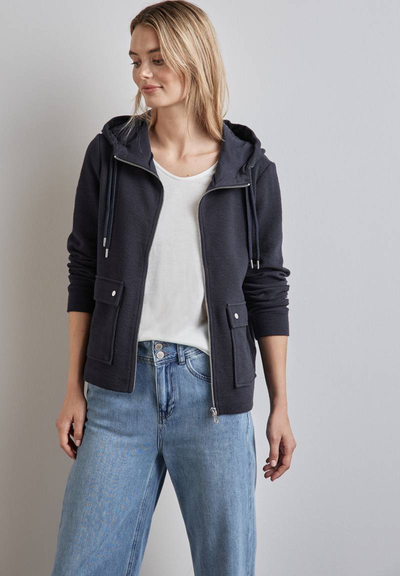 STREET ONE Kapuzensweatjacke, in Struktur-Optik von STREET ONE