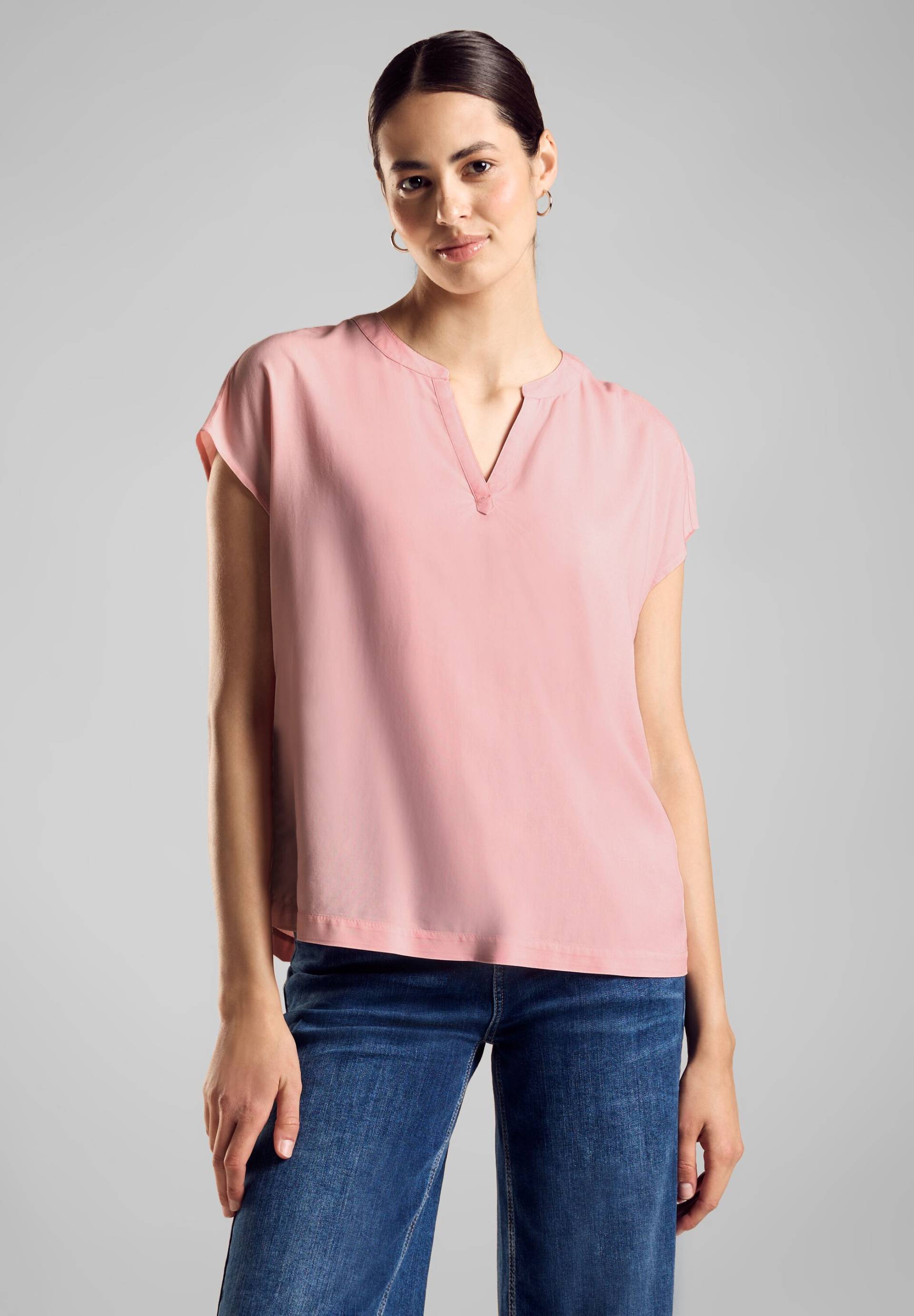 STREET ONE Kurzarmbluse, Blusenshirt aus reiner Viskose STREET ONE Kurzarmbluse, Blusenshirt aus reiner Viskose von STREET ONE