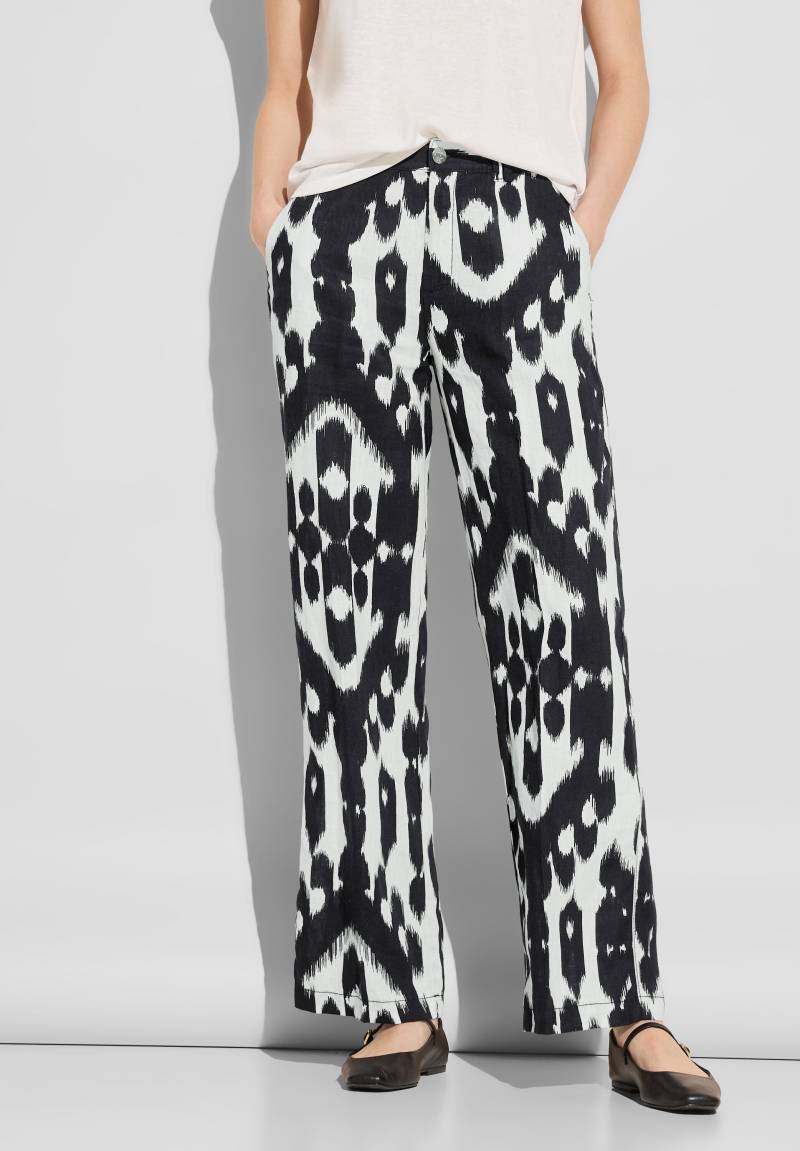 STREET ONE Leinenhose, mit All-Over Print von STREET ONE