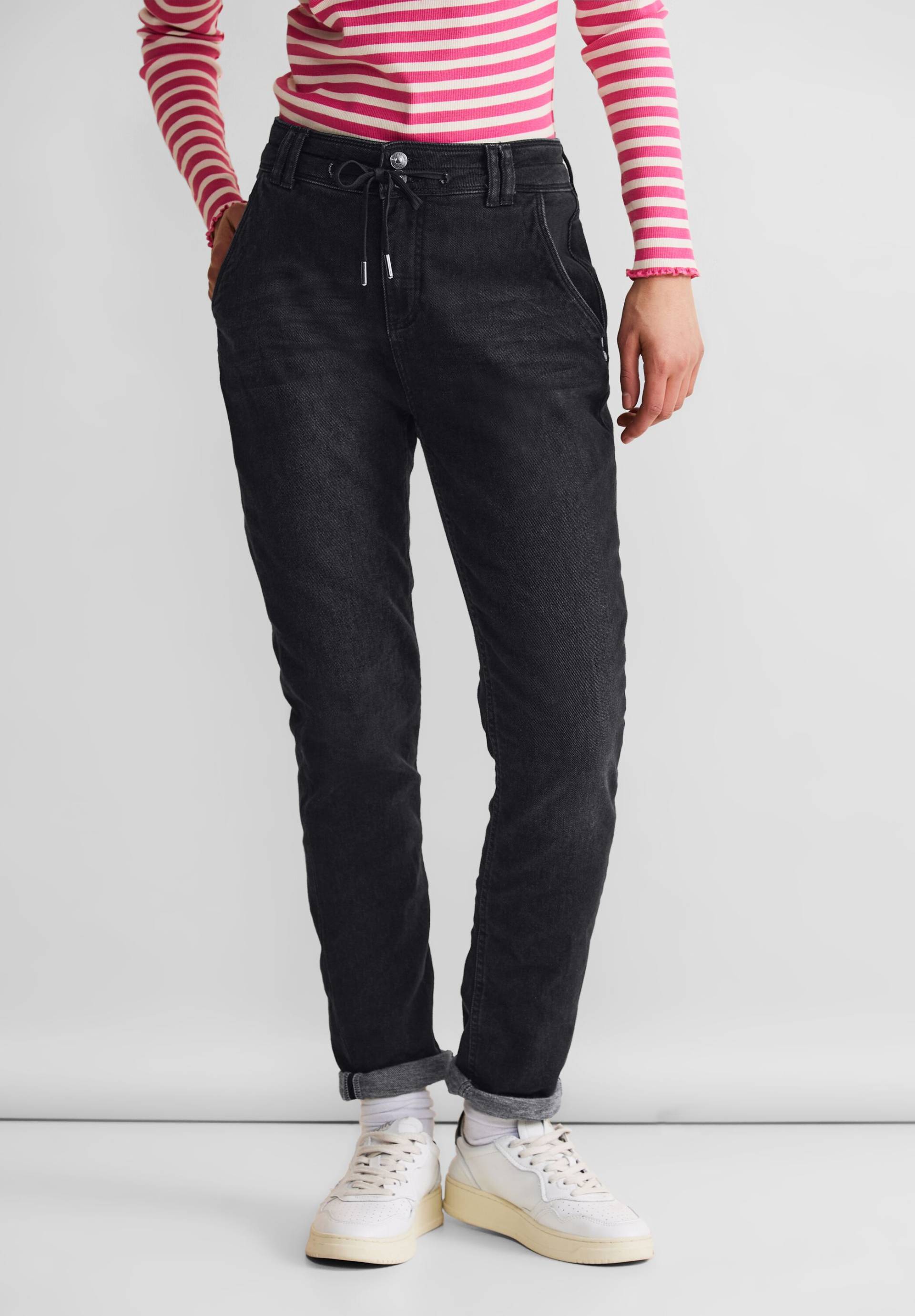 STREET ONE Loose-fit-Jeans »Bonny«, mit Kordel von STREET ONE