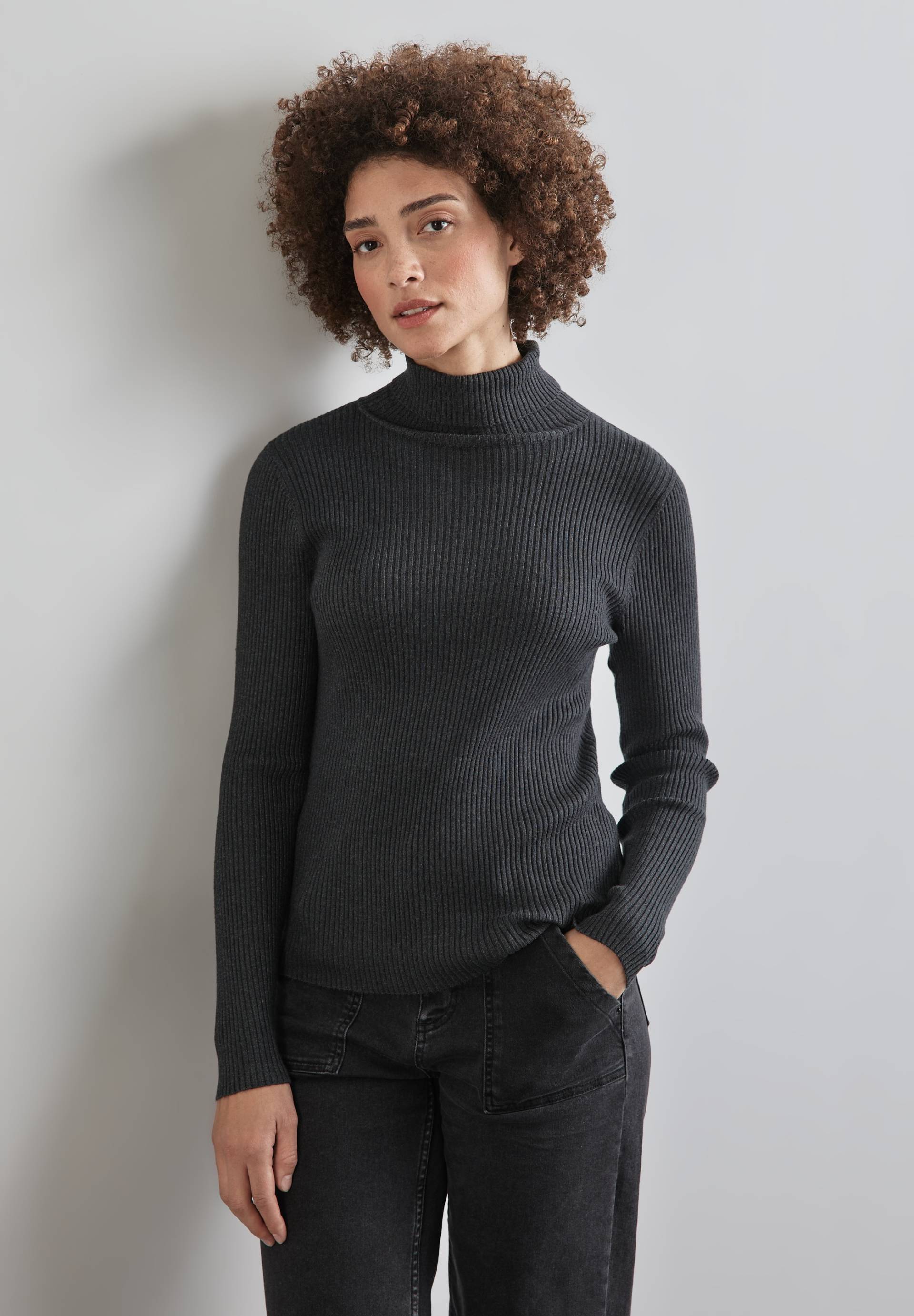 STREET ONE Rollkragenpullover, mit Rippstruktur von STREET ONE