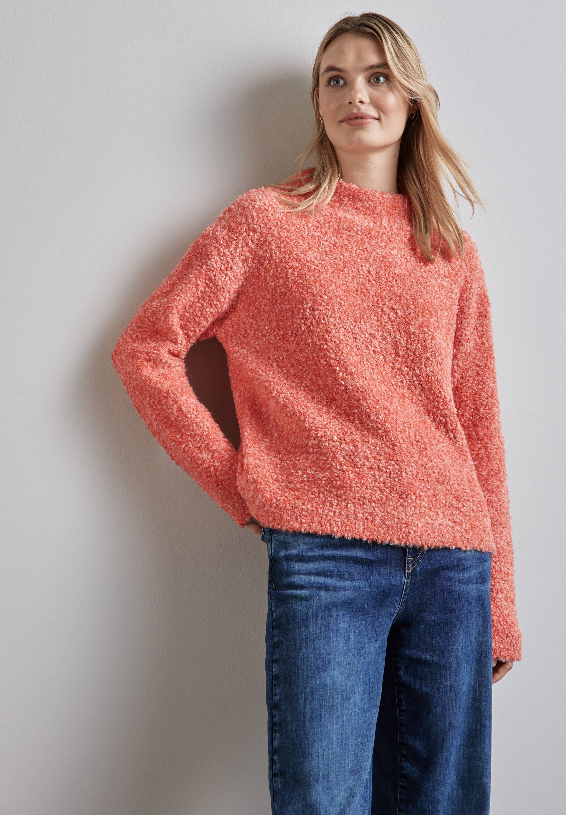 STREET ONE Rundhalspullover, mit Bouclé-Pullover von STREET ONE