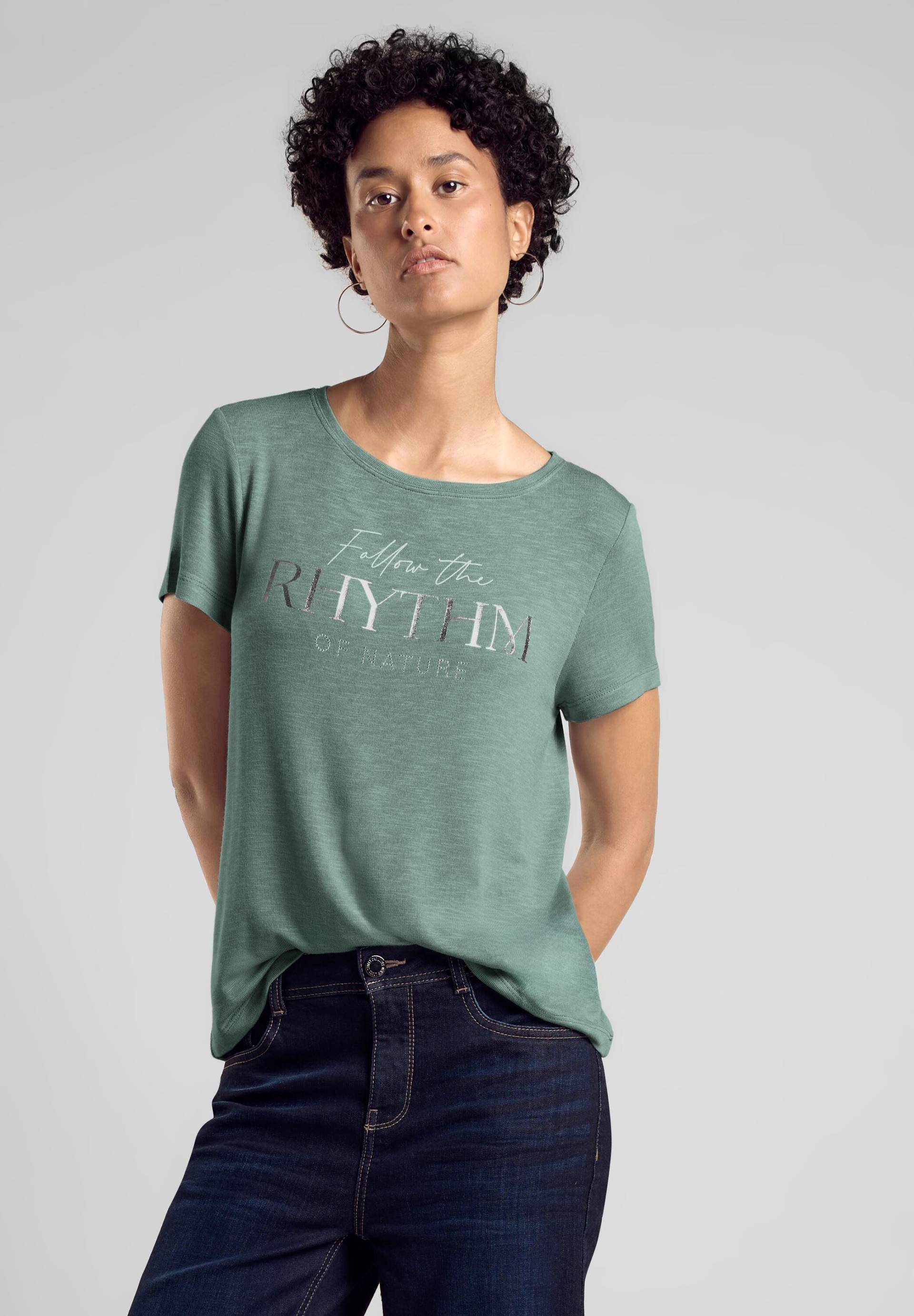 STREET ONE Rundhalsshirt »RHYTHM«, mit Schriftzug von STREET ONE