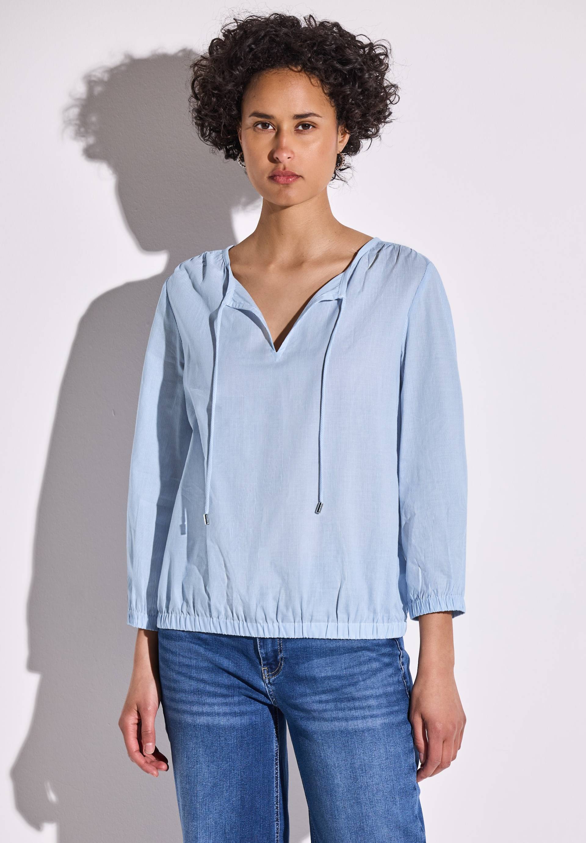 STREET ONE Shirtbluse, mit geschlitztem Ausschnitt mit Bändern STREET ONE Shirtbluse, mit geschlitztem Ausschnitt mit Bändern von STREET ONE