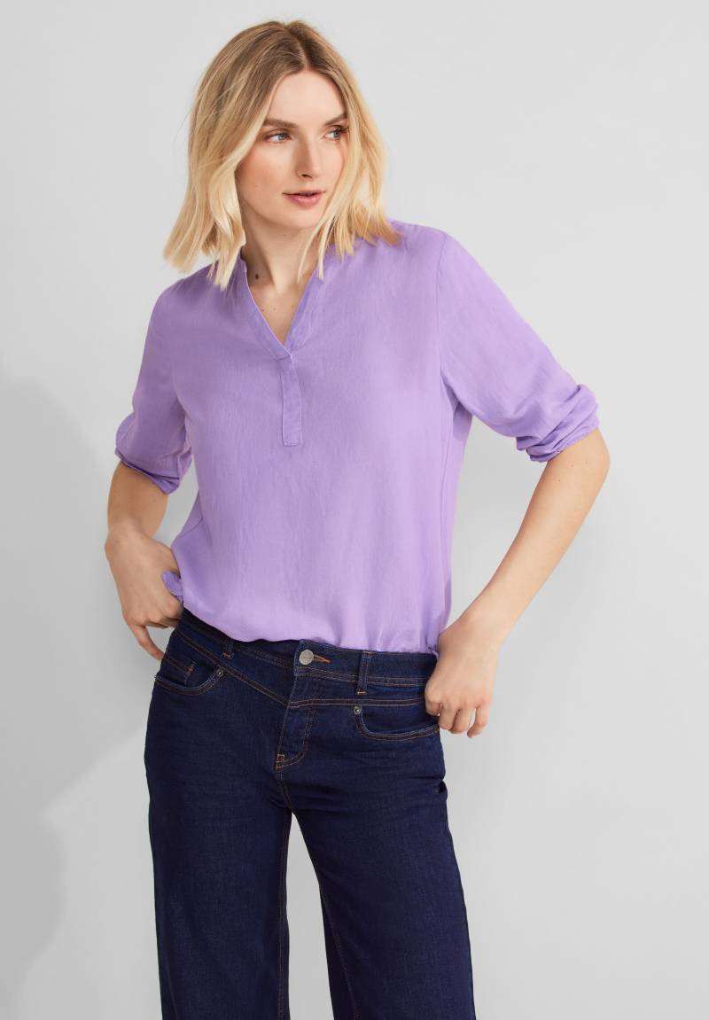 STREET ONE Shirtbluse, in Unifarbe von STREET ONE