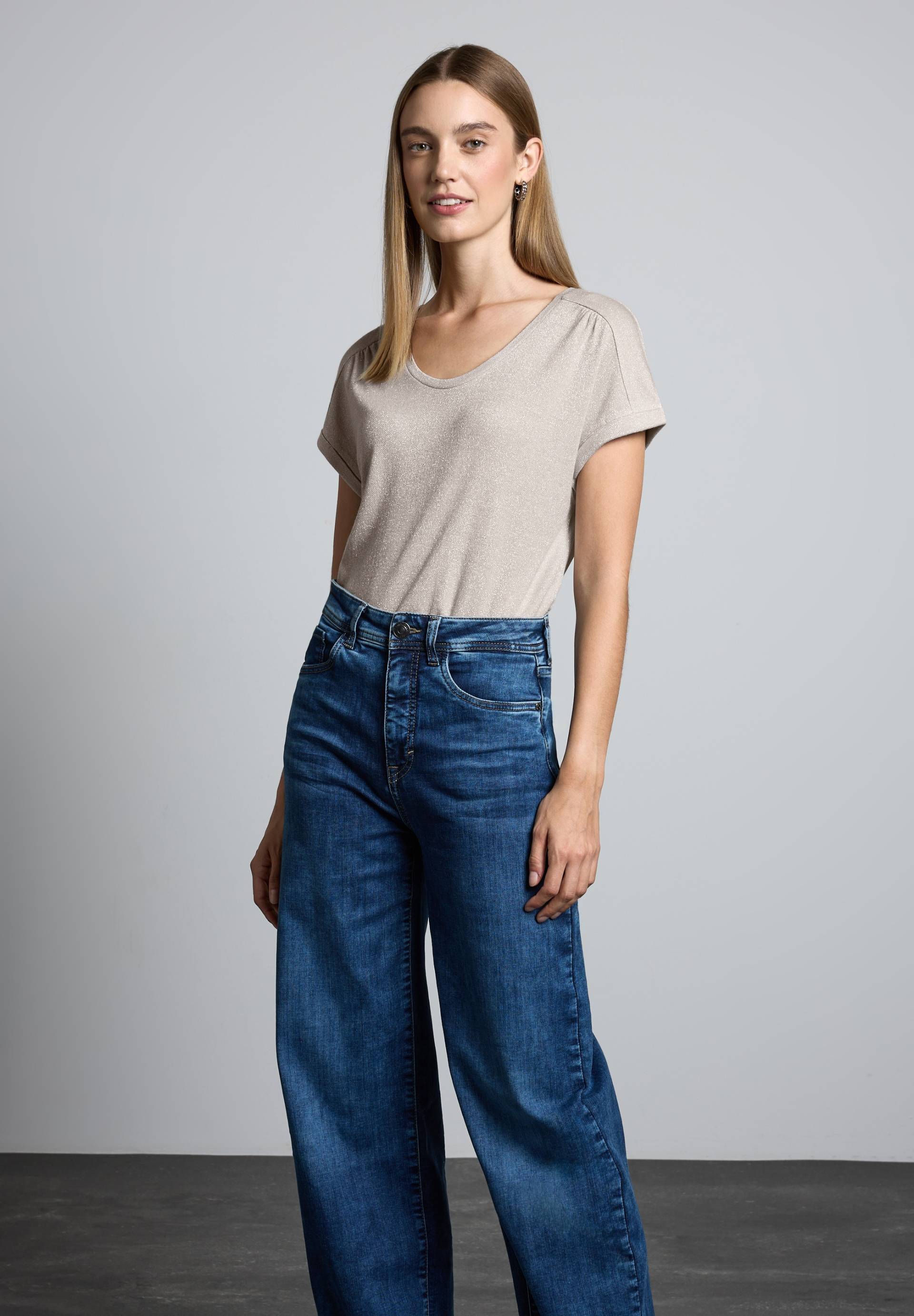 STREET ONE Shirttop, im Glanz-Look von STREET ONE