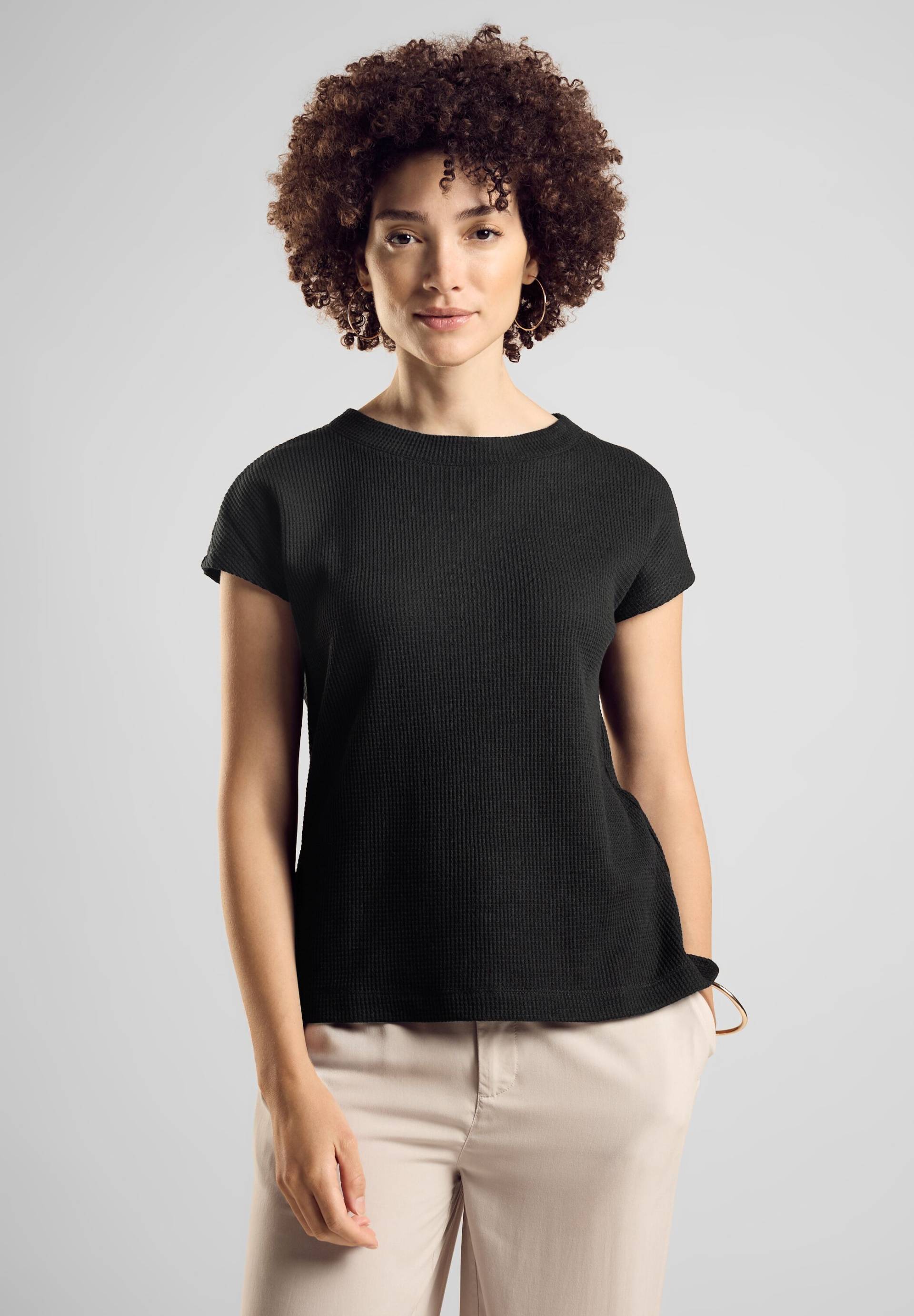 STREET ONE Shirttop, in Strick-Optik von STREET ONE