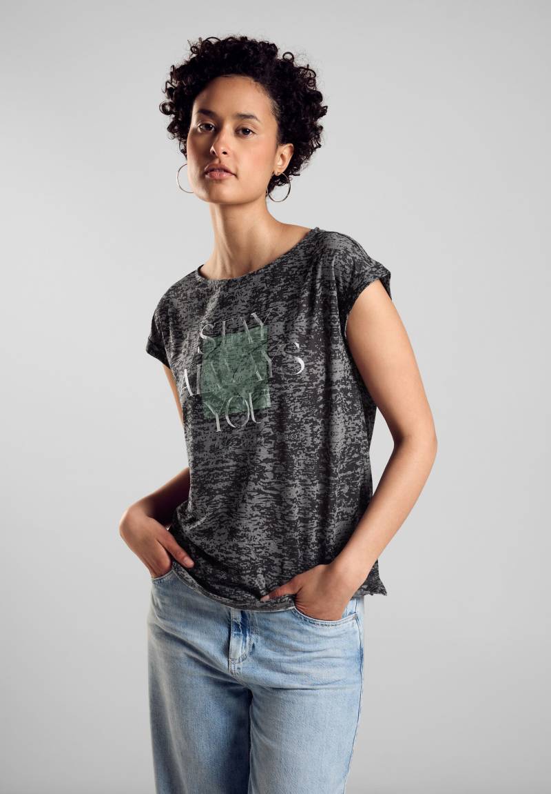 STREET ONE Shirttop, mit Burn Out-Print von STREET ONE