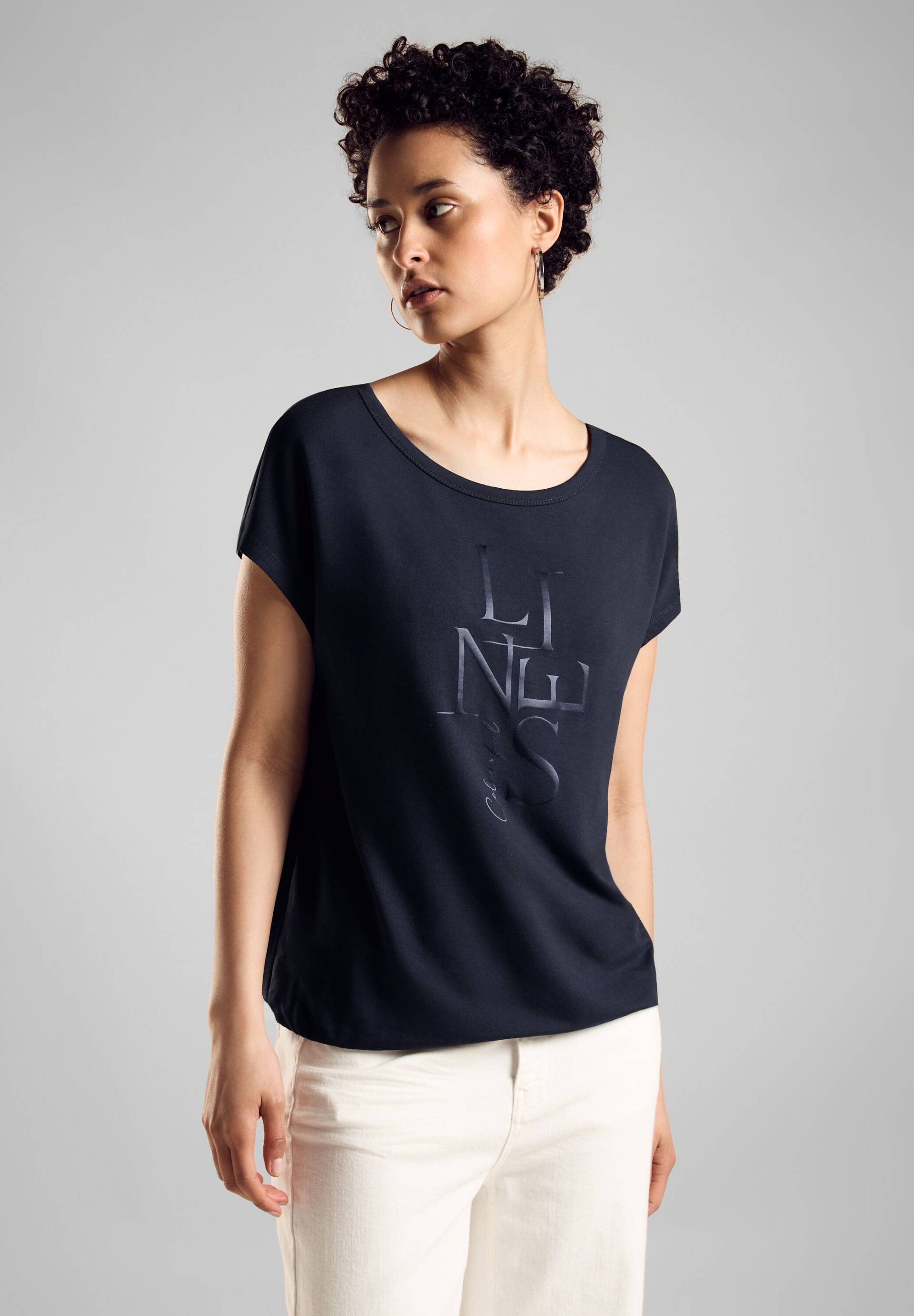 STREET ONE Shirttop, mit Glitzer Schriftzug von STREET ONE