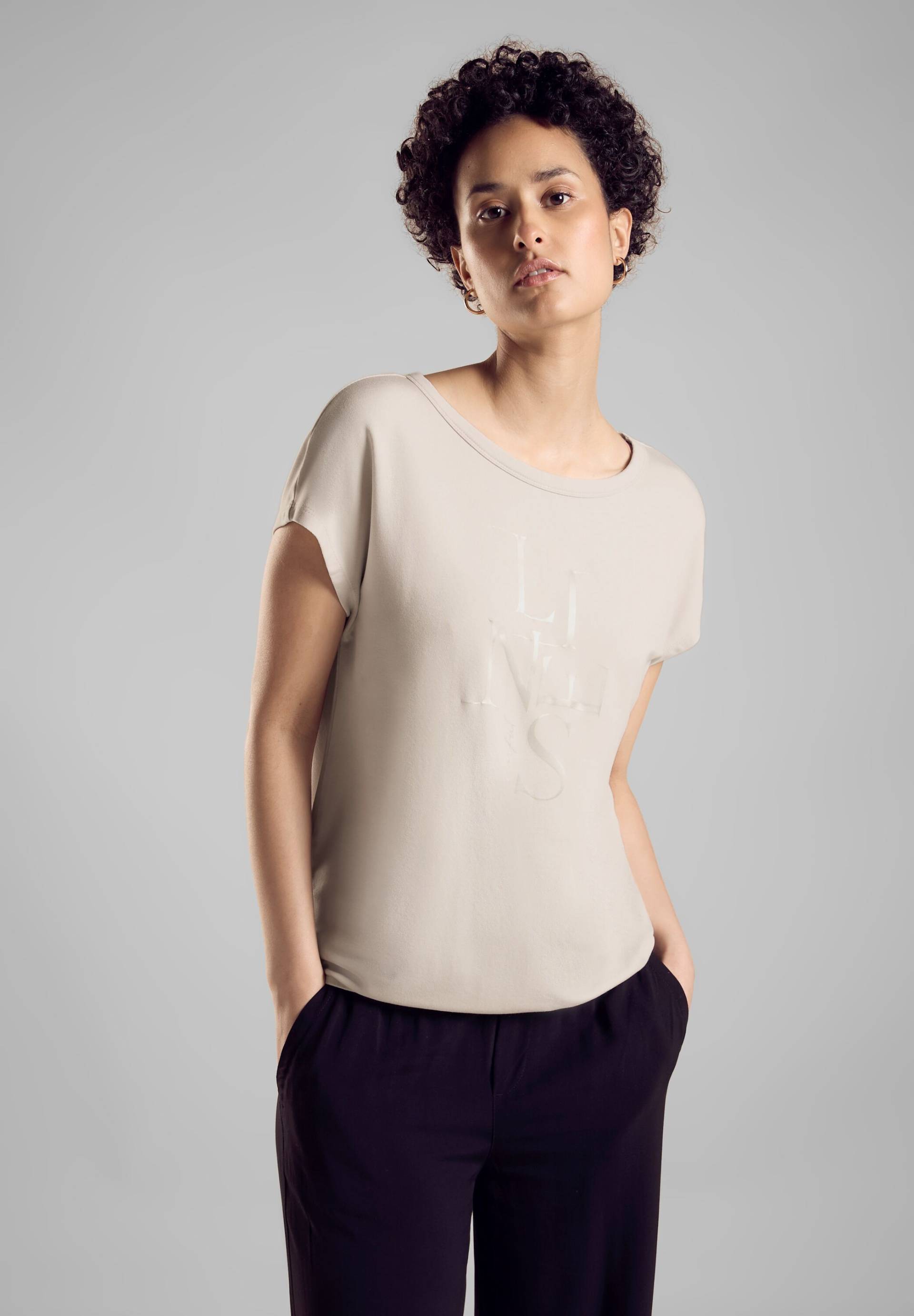 STREET ONE Shirttop, mit Glitzer Schriftzug von STREET ONE