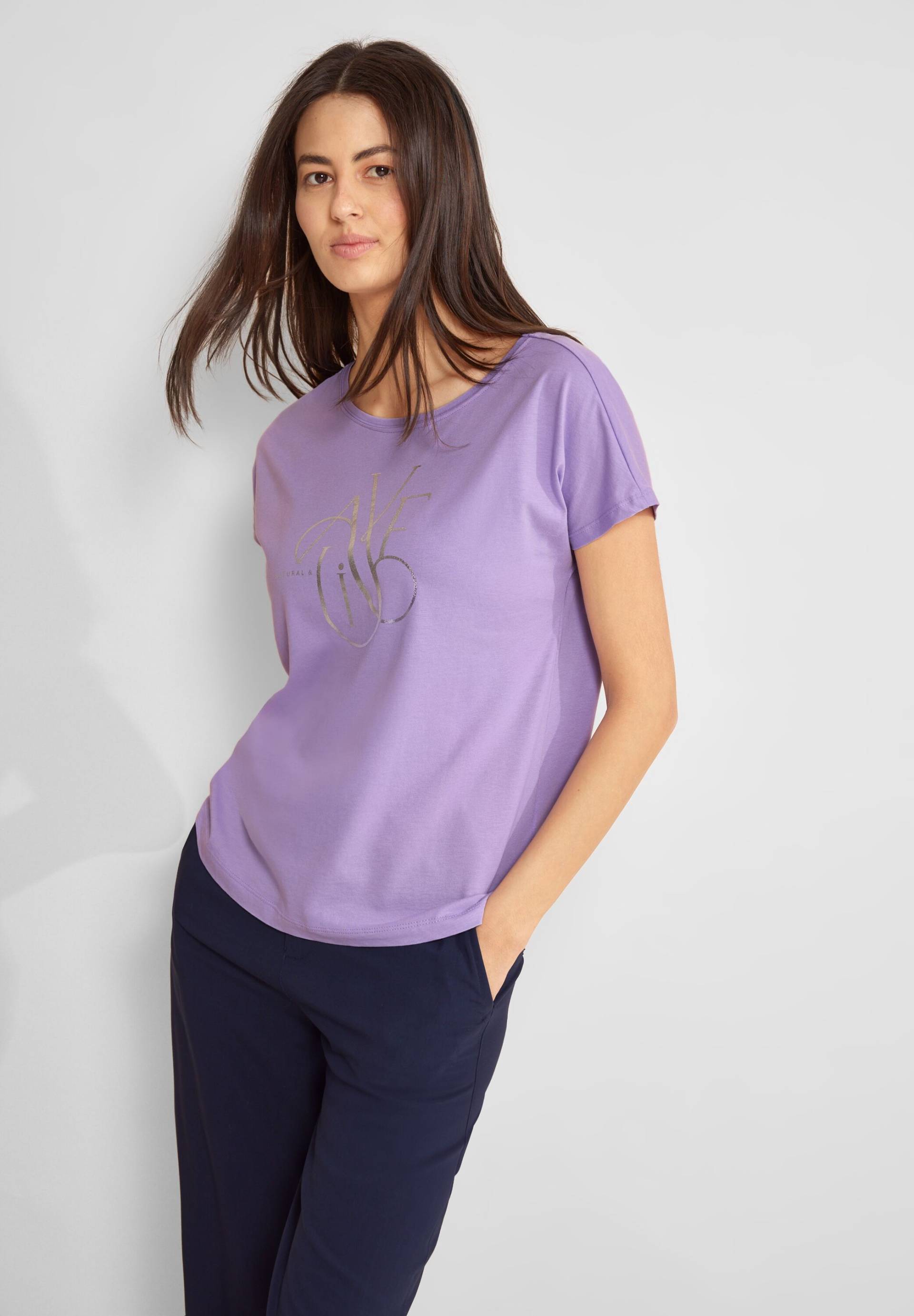 STREET ONE Shirttop, mit schimmerndem Schriftzug von STREET ONE