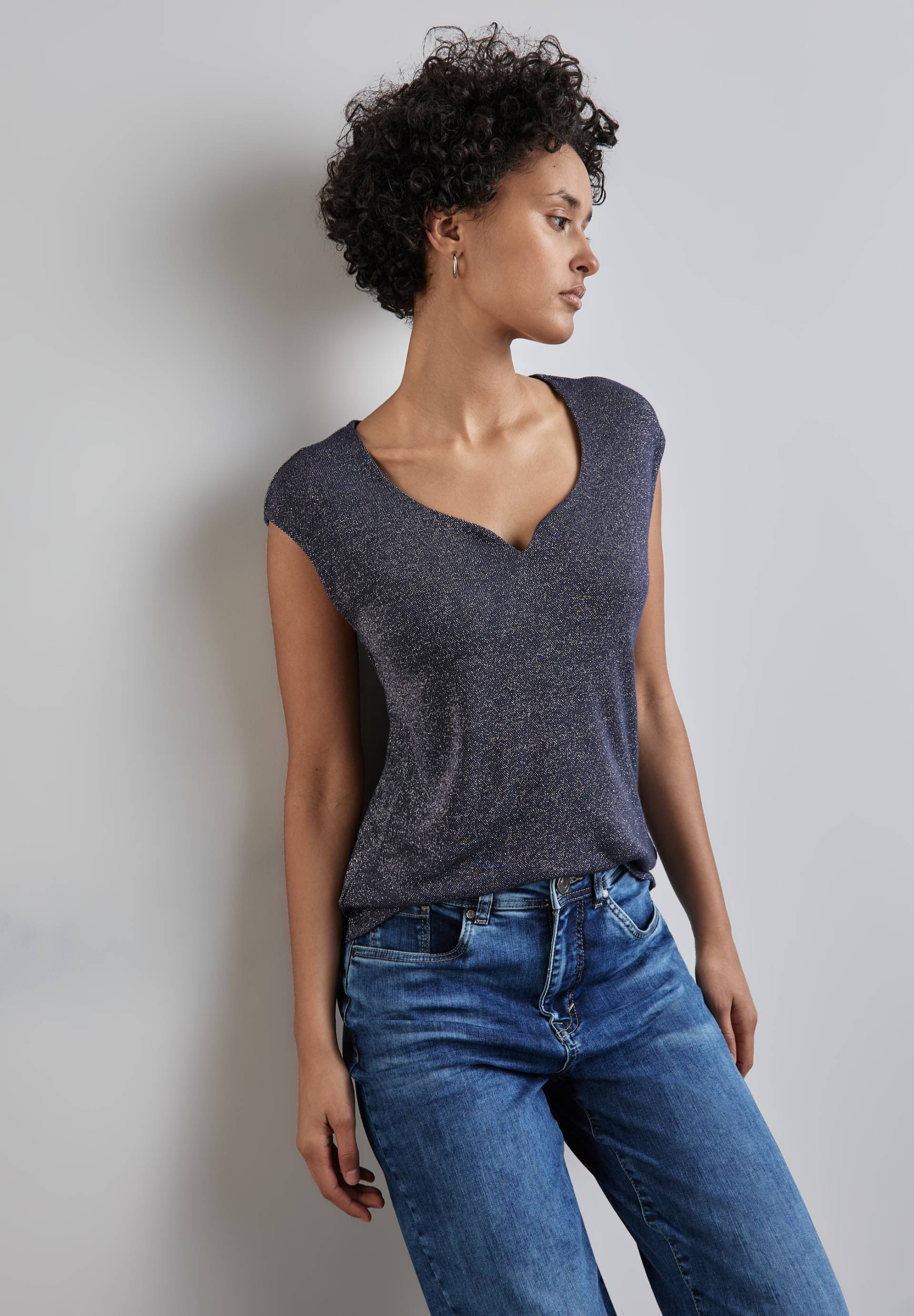 STREET ONE Shirttop »ADA«, mit Herzausschnitt von STREET ONE