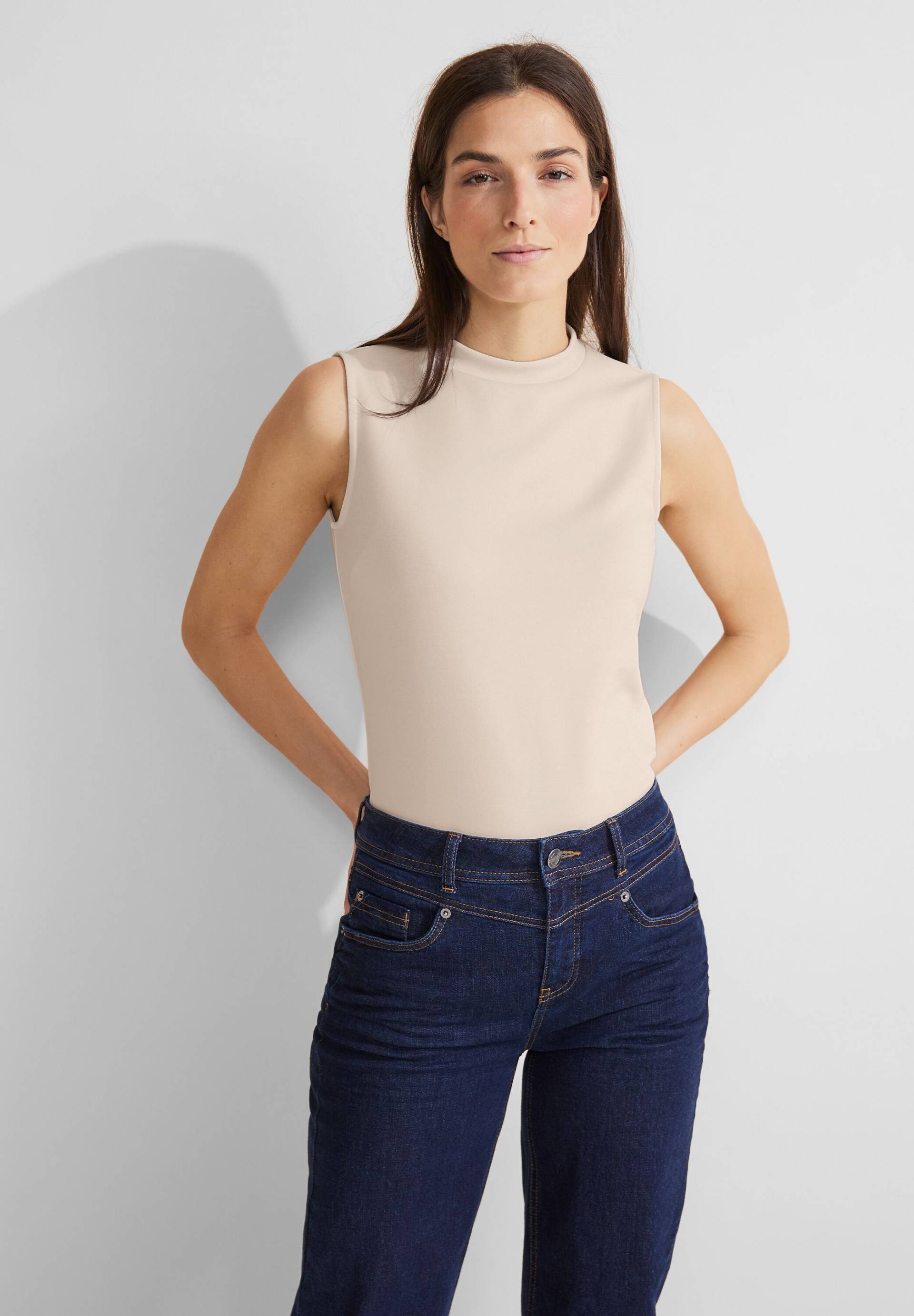 STREET ONE Shirttop »silk look turtel neck«, mit Ziernaht hinten von STREET ONE