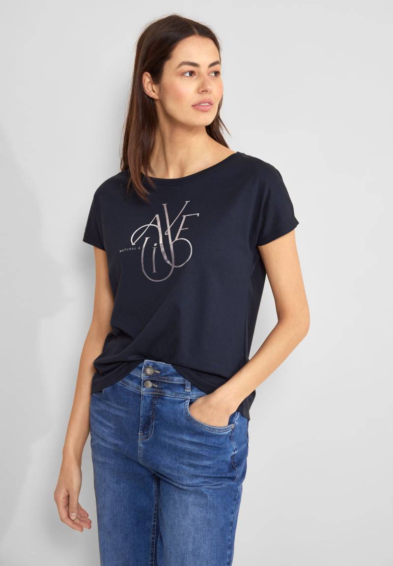 STREET ONE Shirttop, mit schimmerndem Schriftzug von STREET ONE