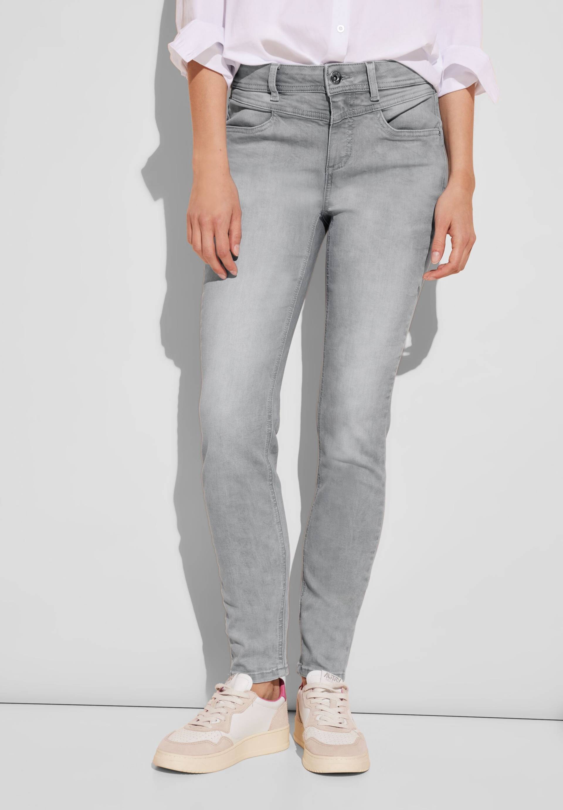 STREET ONE Slim-fit-Jeans, in grauer Waschung von STREET ONE