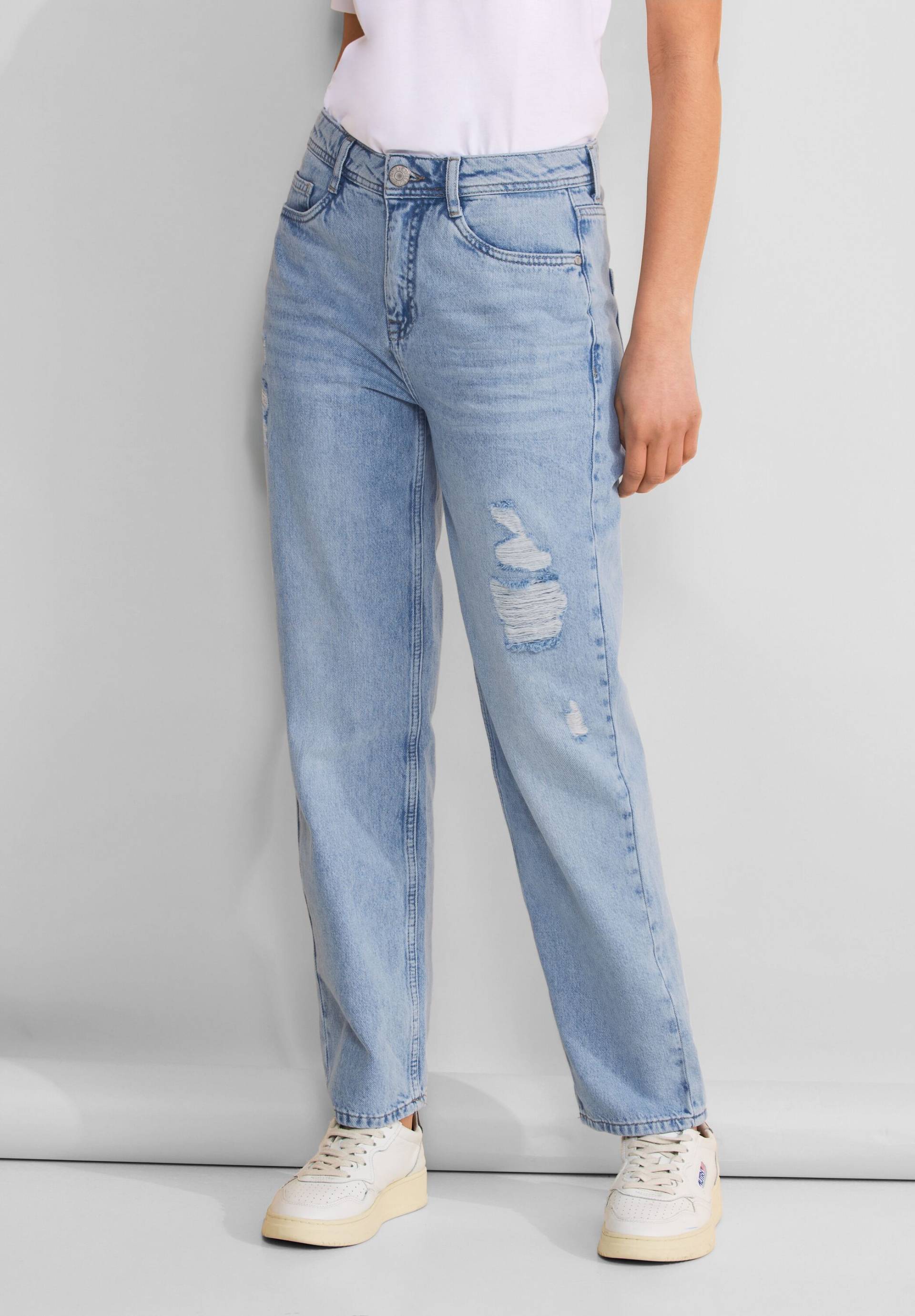 STREET ONE Straight-Jeans, mit Löcher-Used-Look von STREET ONE