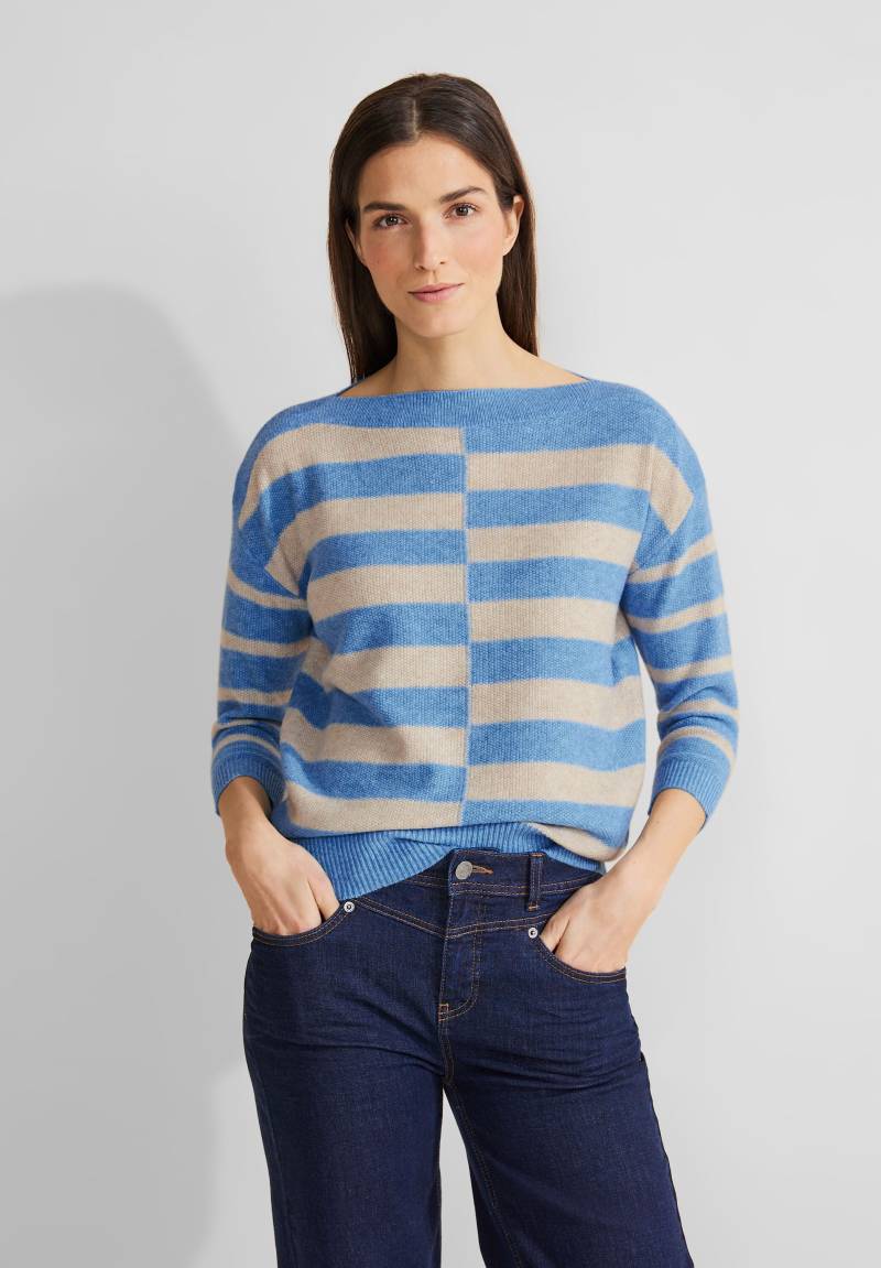 STREET ONE Streifenpullover »Striped U-Boat«, mit 3/4 Arm und U-Boot-Ausschnitt von STREET ONE