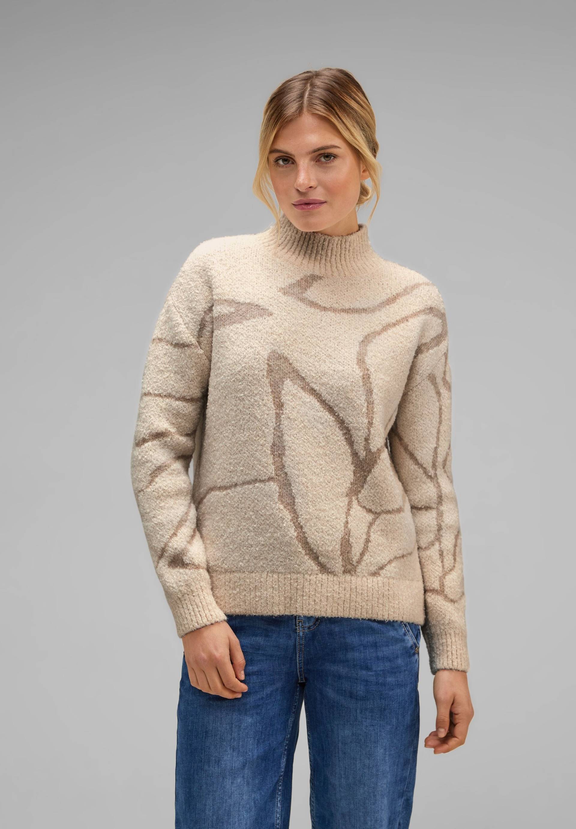 STREET ONE Strickpullover »Boucle Dessin Sweater«, mit Stehkragen von STREET ONE