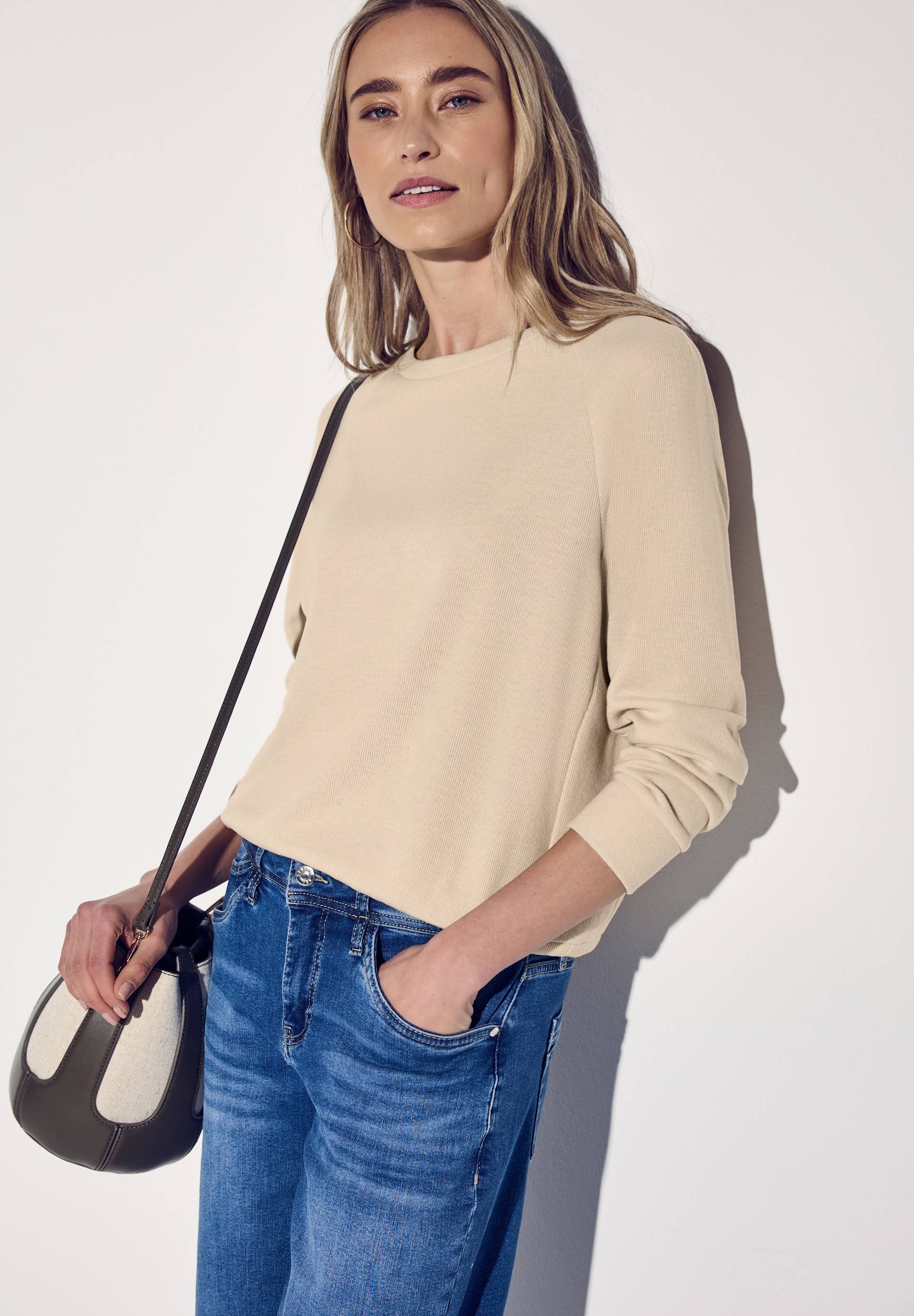 STREET ONE Sweater, mit U-Boot-Ausschnitt und in feiner Struktur-Optik von STREET ONE