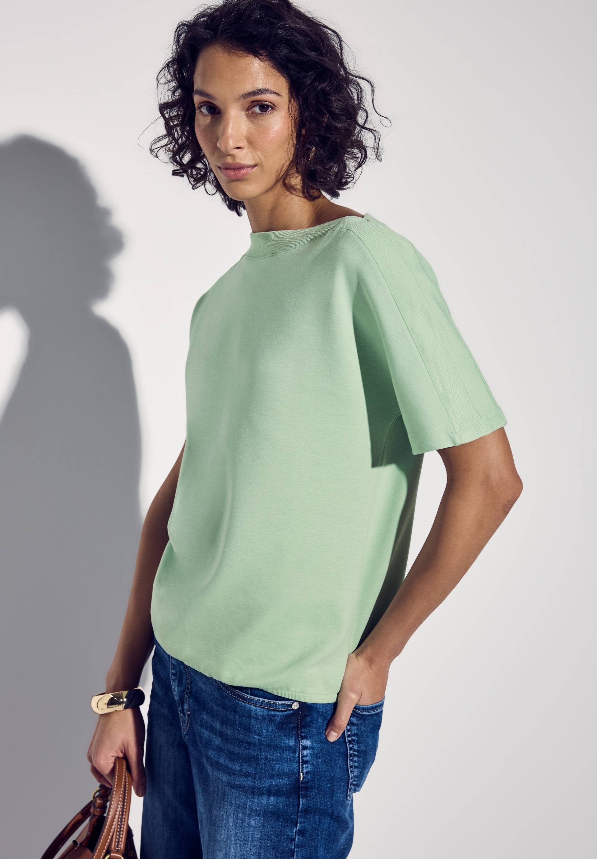 STREET ONE T-Shirt, mit U-Boot-Ausschnitt von STREET ONE