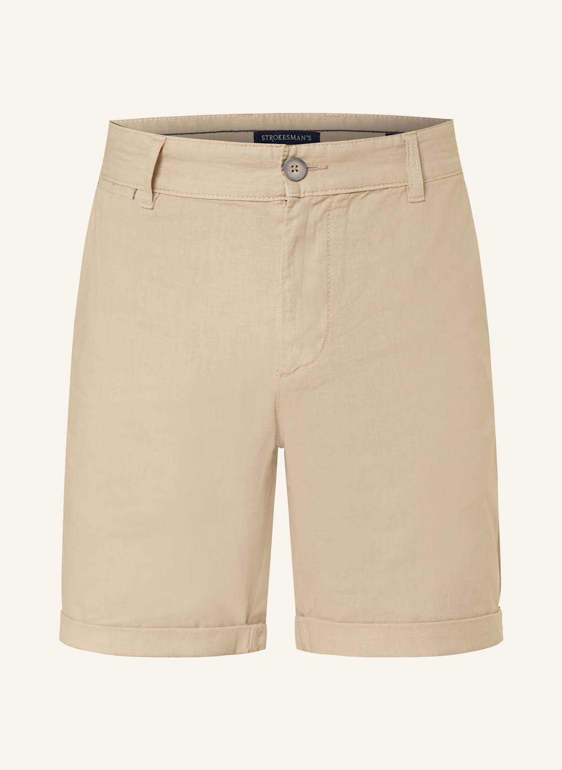 Strokesman's Chinoshorts Slim Fit Mit Leinen beige von STROKESMAN'S